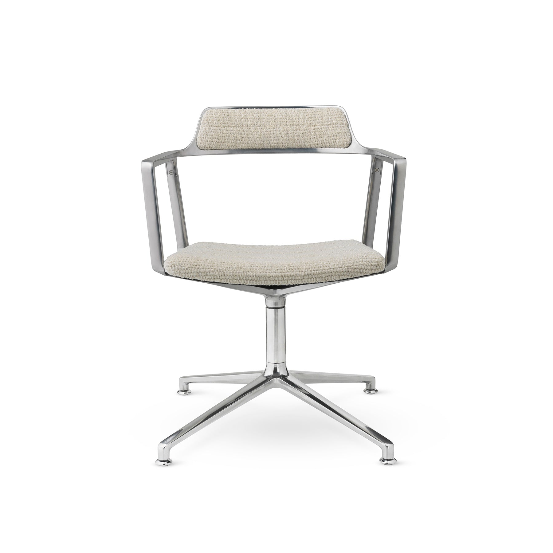 Office chair 452 light gray fabric with metal base