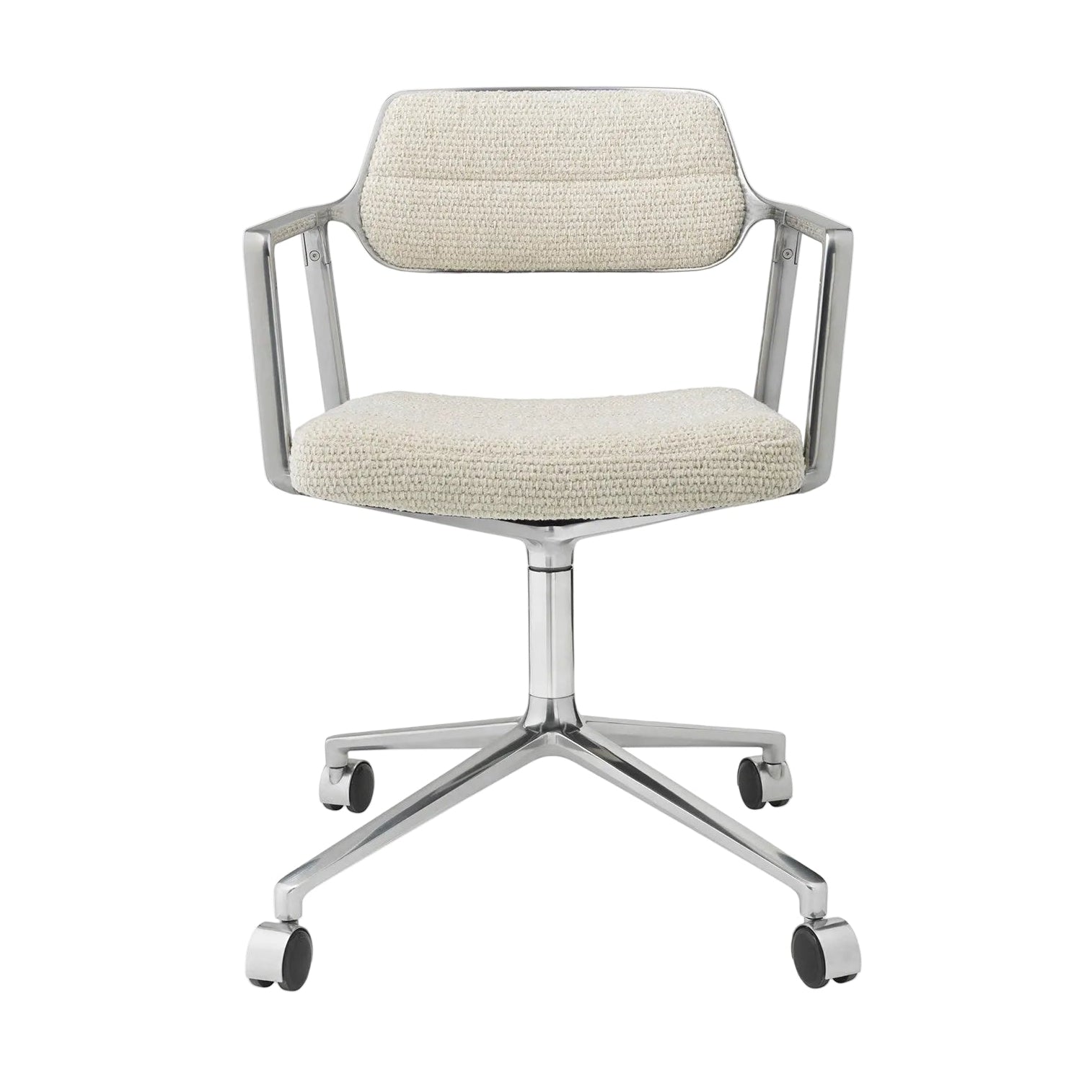 Office chair 453 light gray fabric with metal base