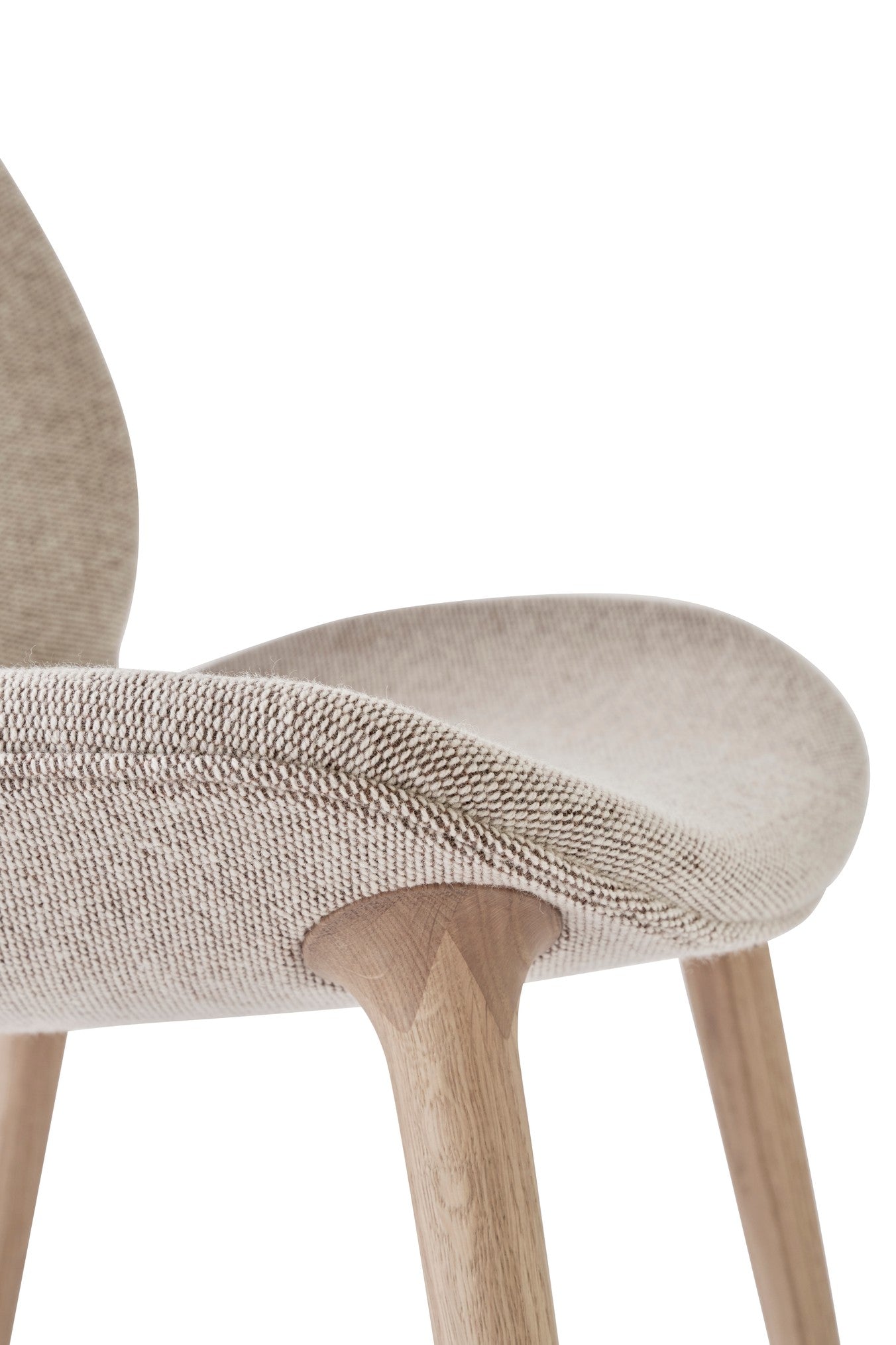 Lodge Chair in Beige with Light Oak Base