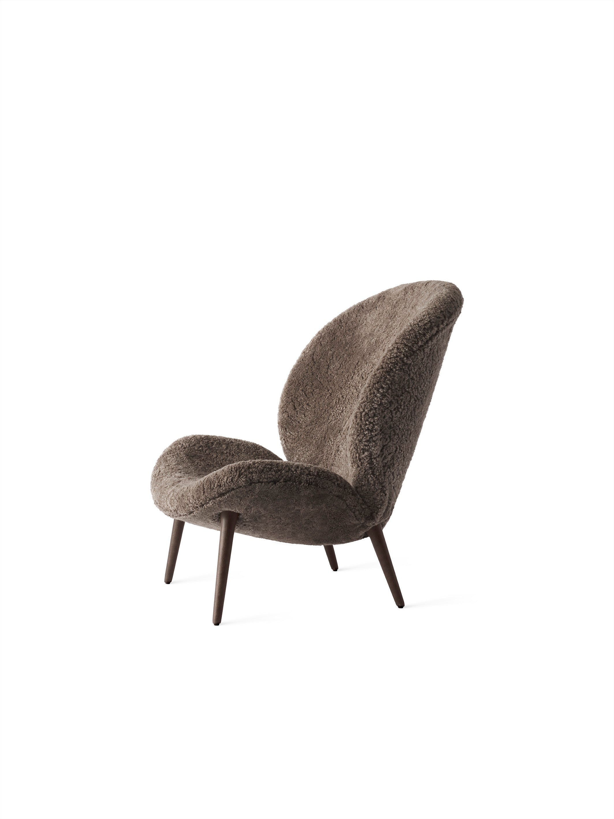 Lodge Armchair in Brown Sheepskin with Dark Oak Base