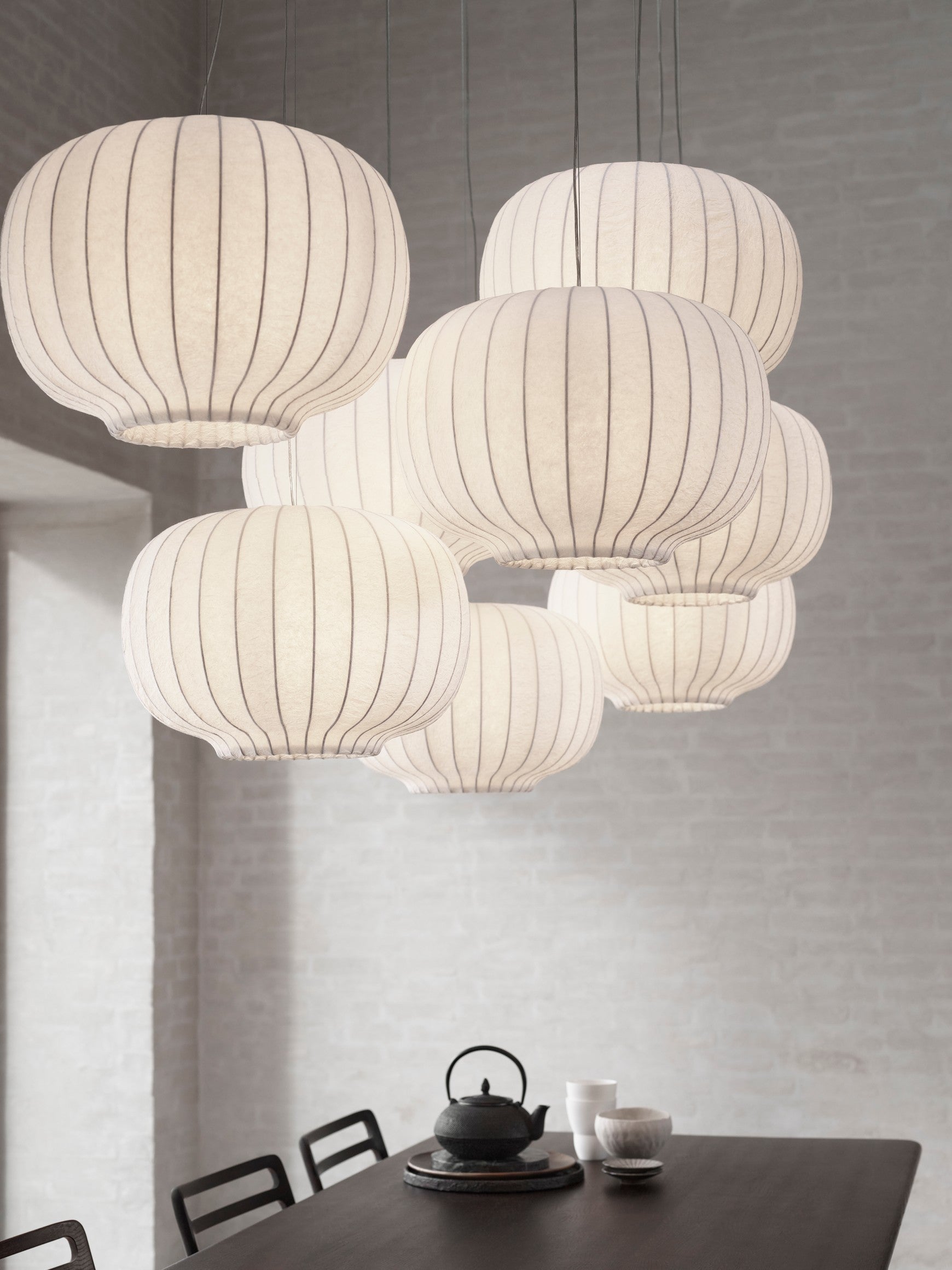 Závesná lampa 586 papierový tienidlo