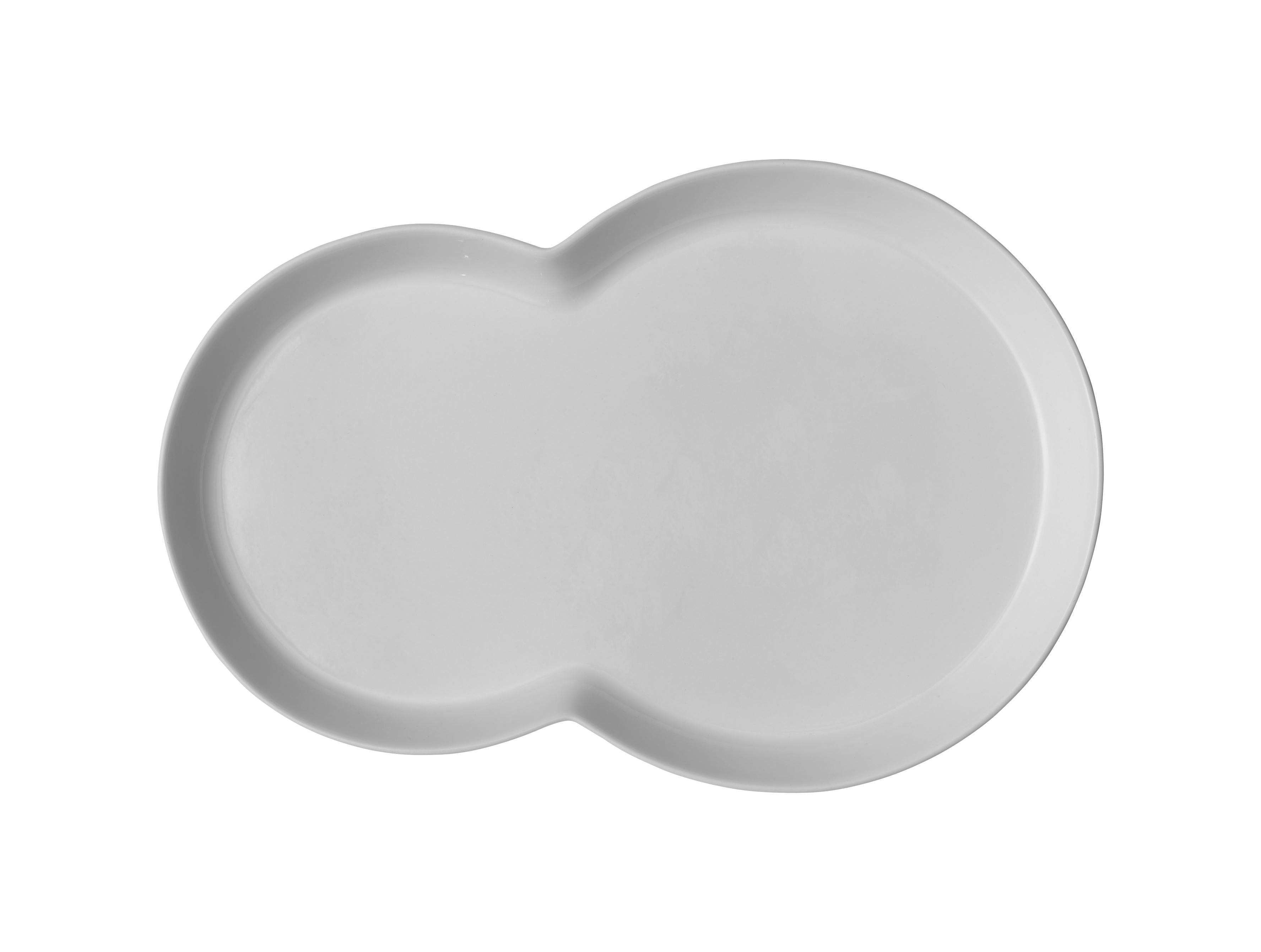 Sada dvoch brunchových tanierov VIPP biela porcelán
