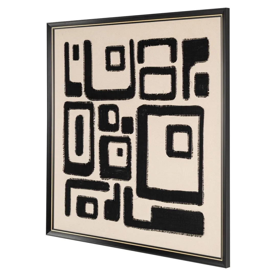 SHANITA beige picture with black pattern