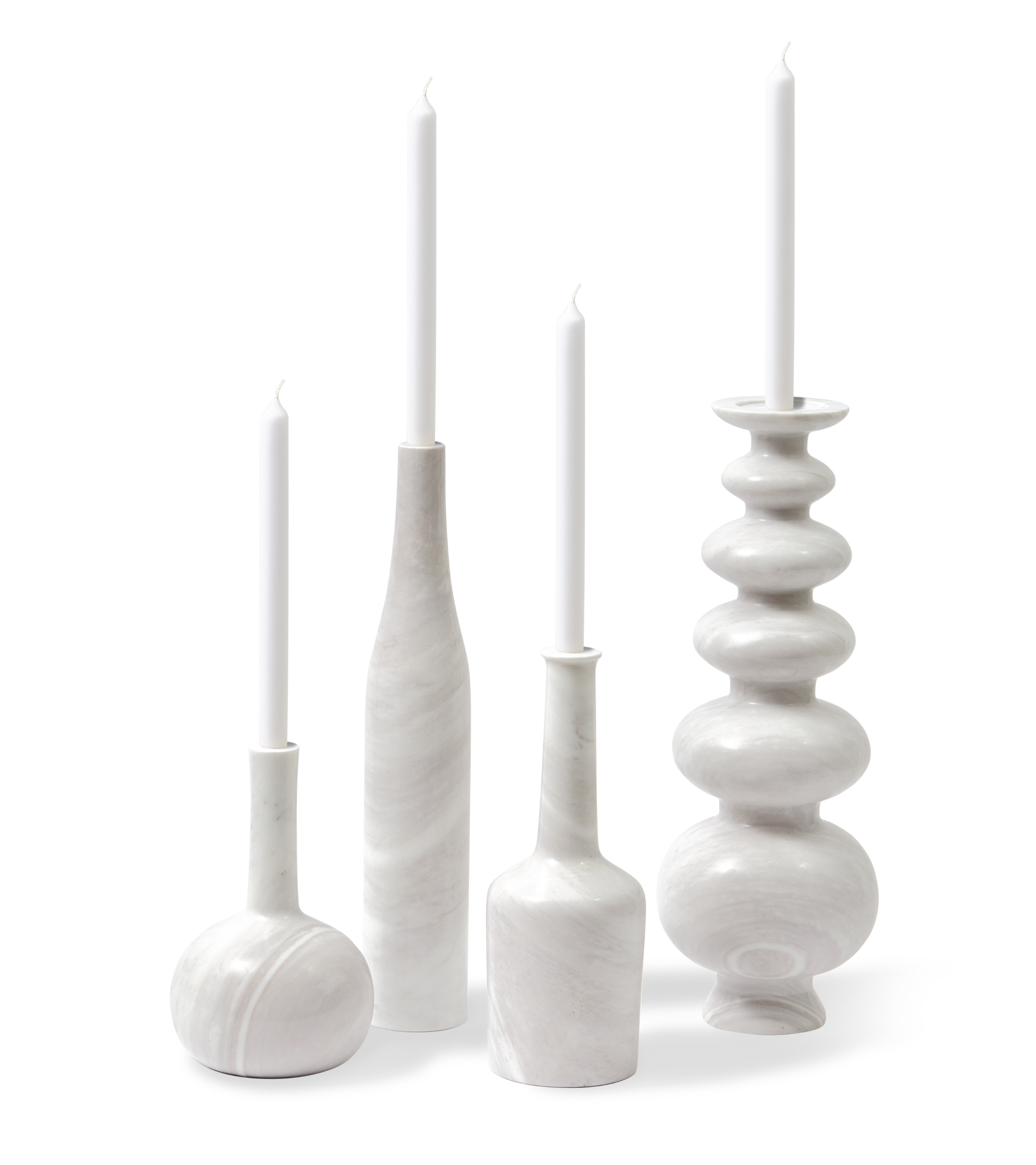 HERITAGE BELL candle holder white marble