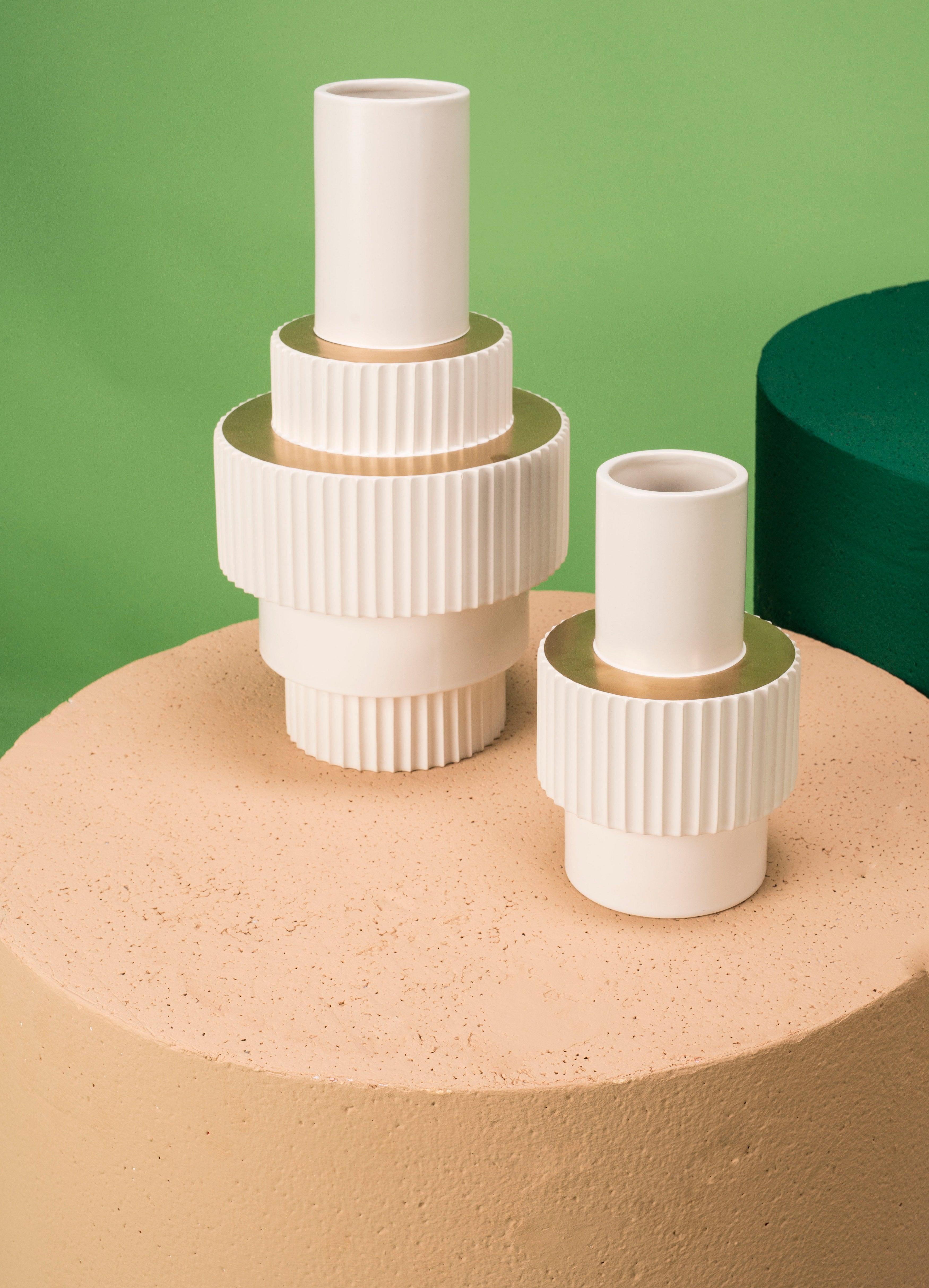 Wazon GEAR biały Pols Potten Eye on Design