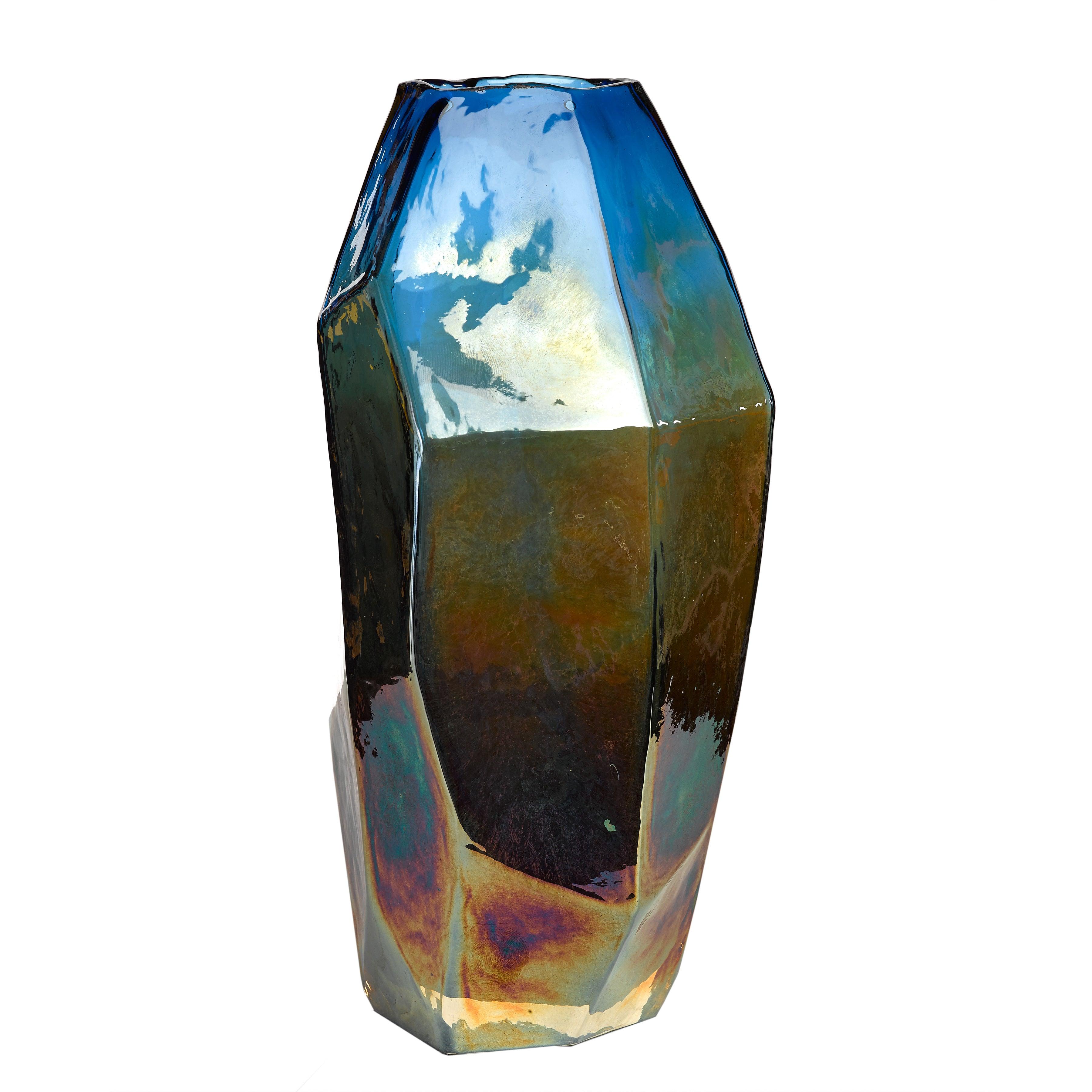 Wazon GRAPHIC LUSTER turkusowy Pols Potten Ø14 x 30 cm Eye on Design