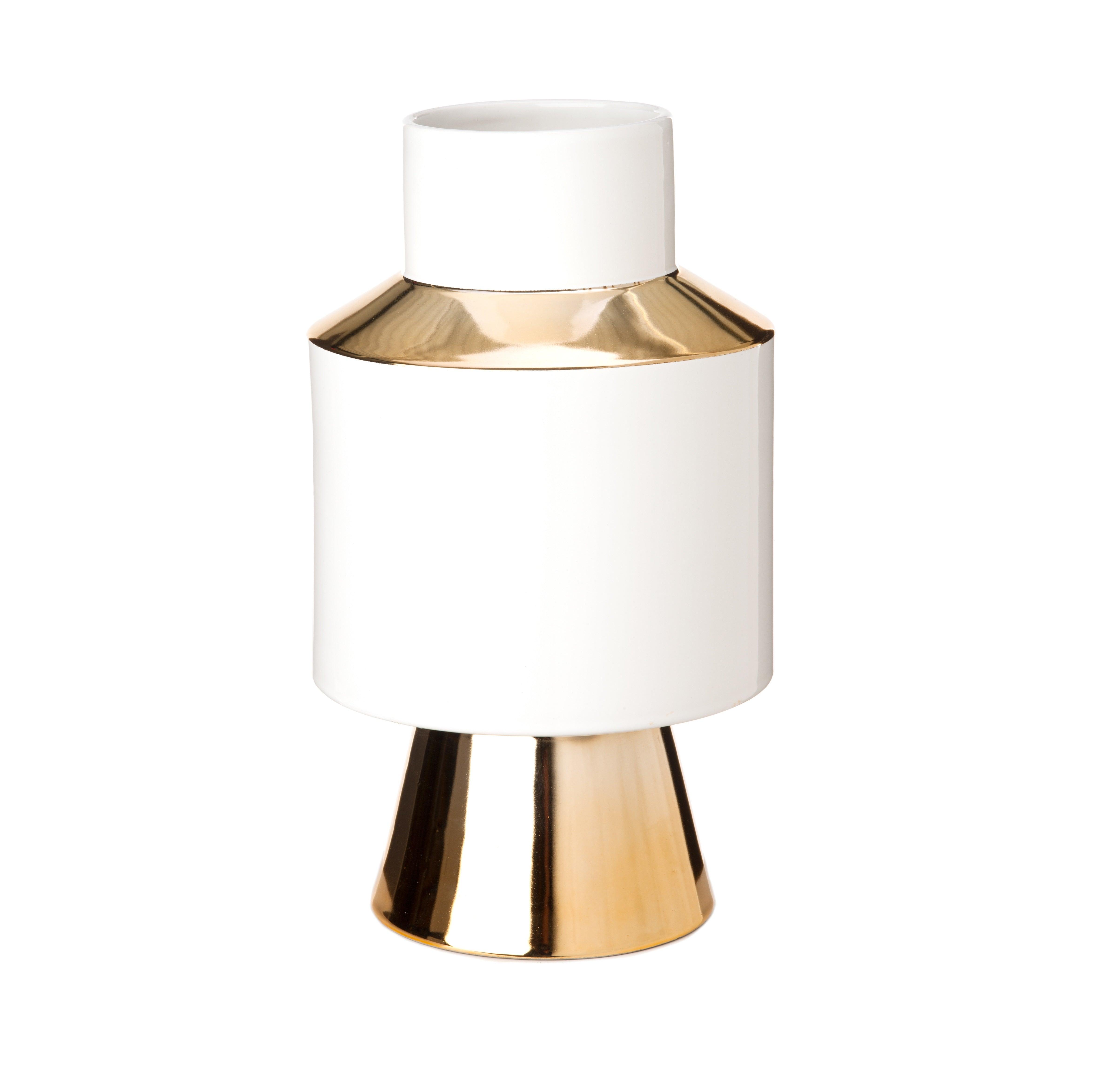 Wazon OBJECT SMALL biały ze złotym Pols Potten Eye on Design