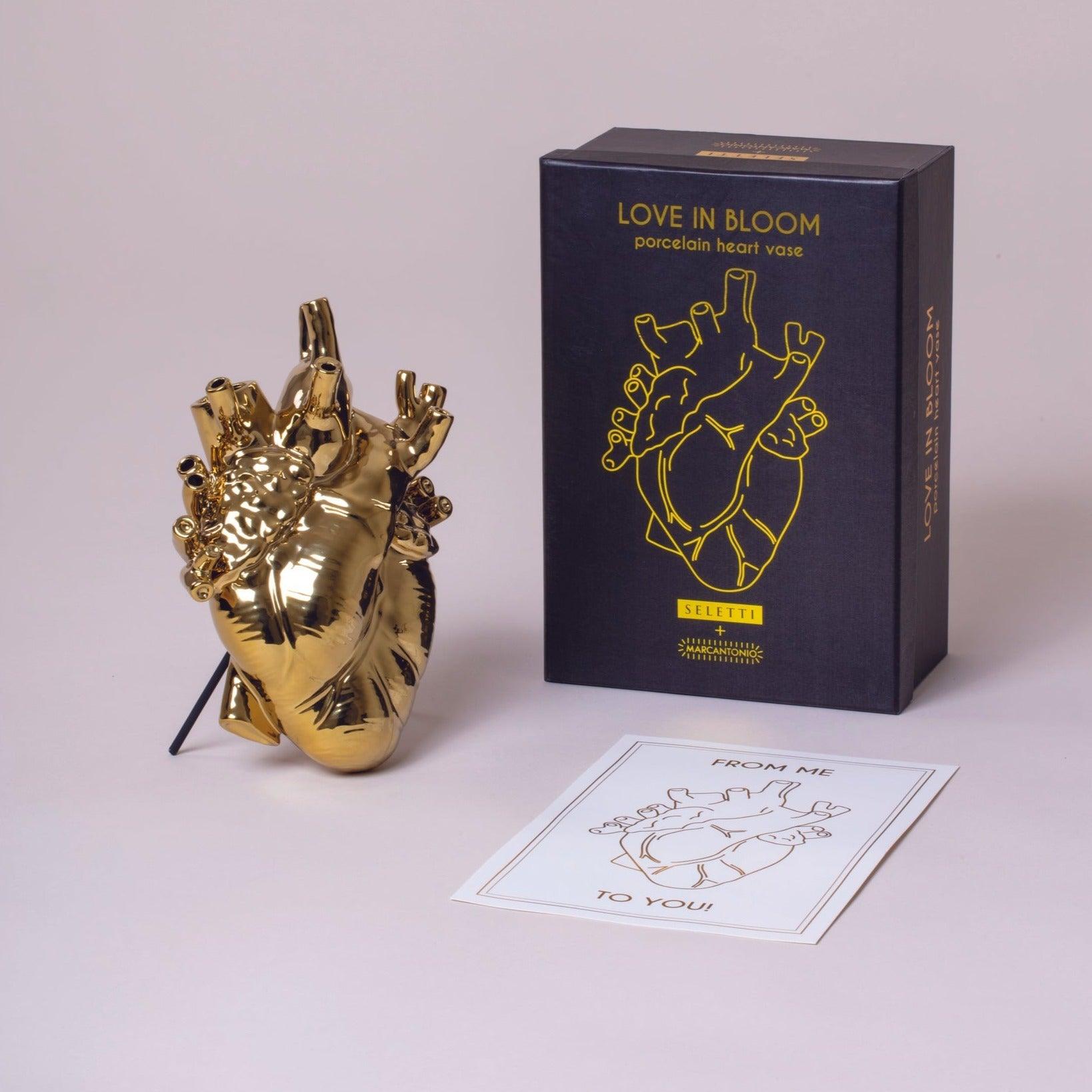 Wazon porcelanowy LOVE IN BLOOM złoty Seletti Eye on Design