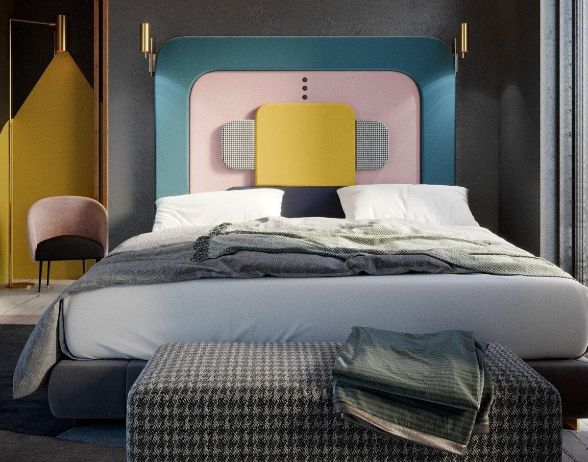 Wezgłowie PLUM 2 różowy z morskim zielonym Happy Barok Eye on Design