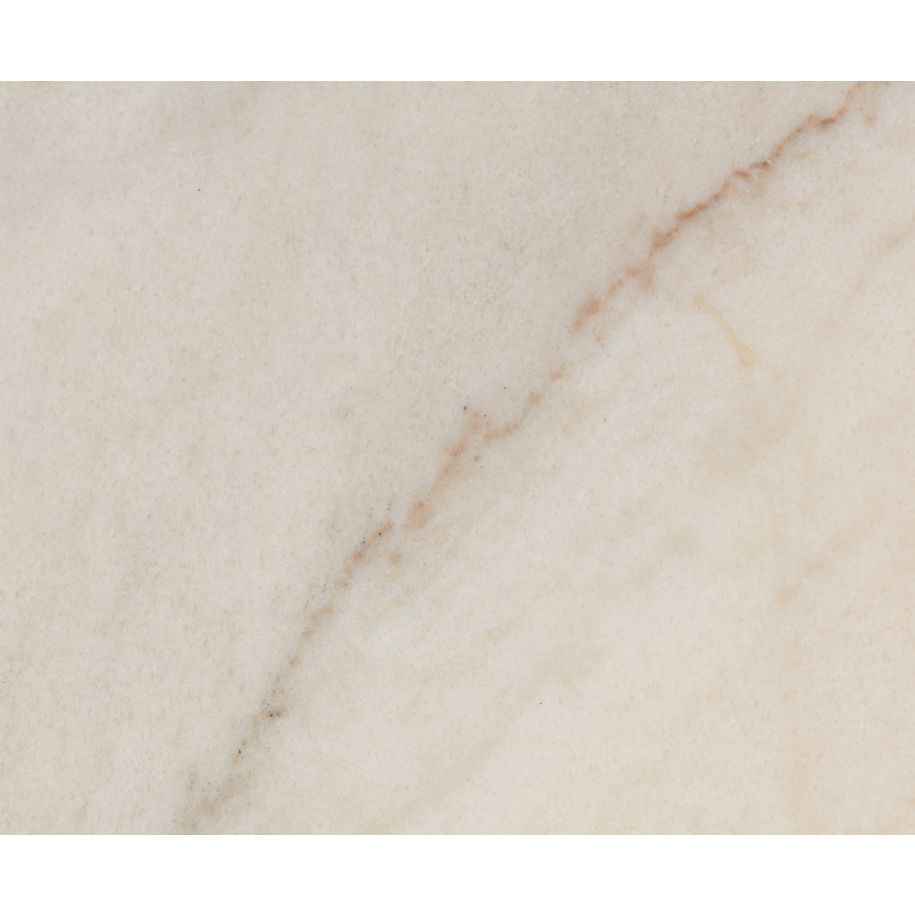 Kruhový stôl TUBE biely mramor s mosadznou základňou