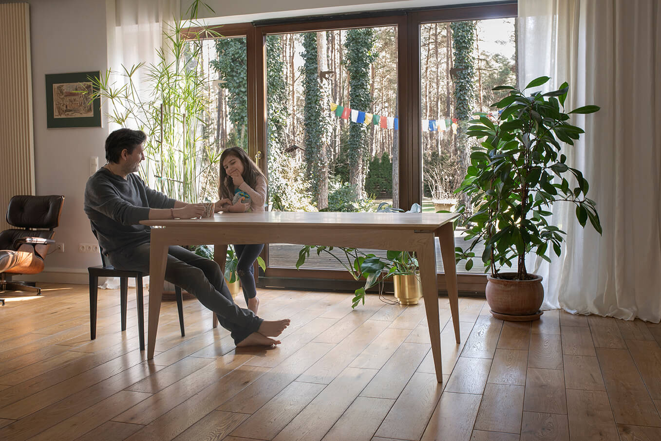 Rozkladací stôl WIDEN čierny dub