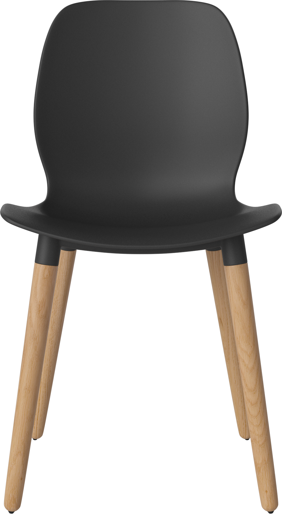 Stolička SEED čierna s dubovým podstavcom