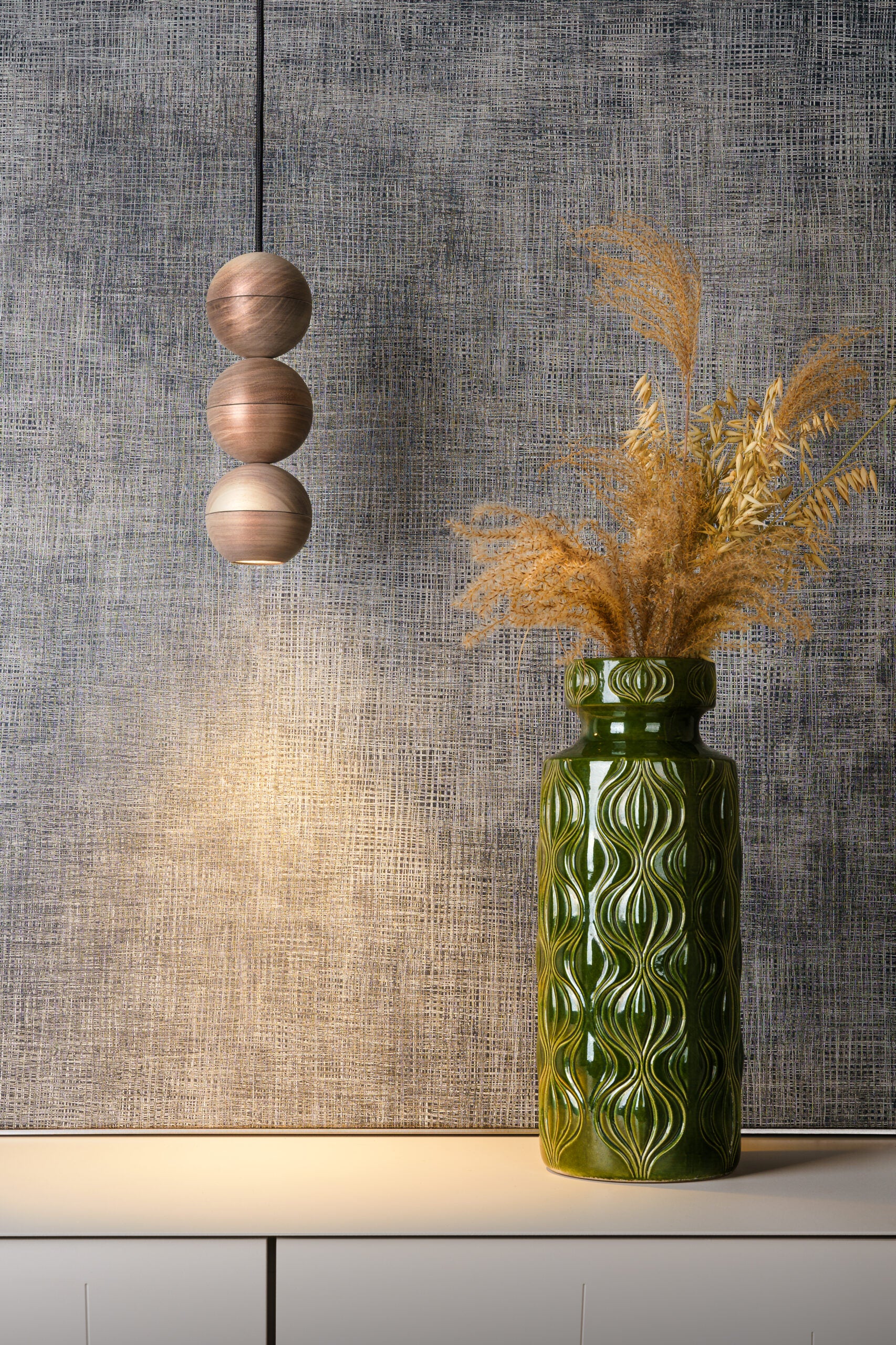 WOODOO pendant lamp in light walnut wood