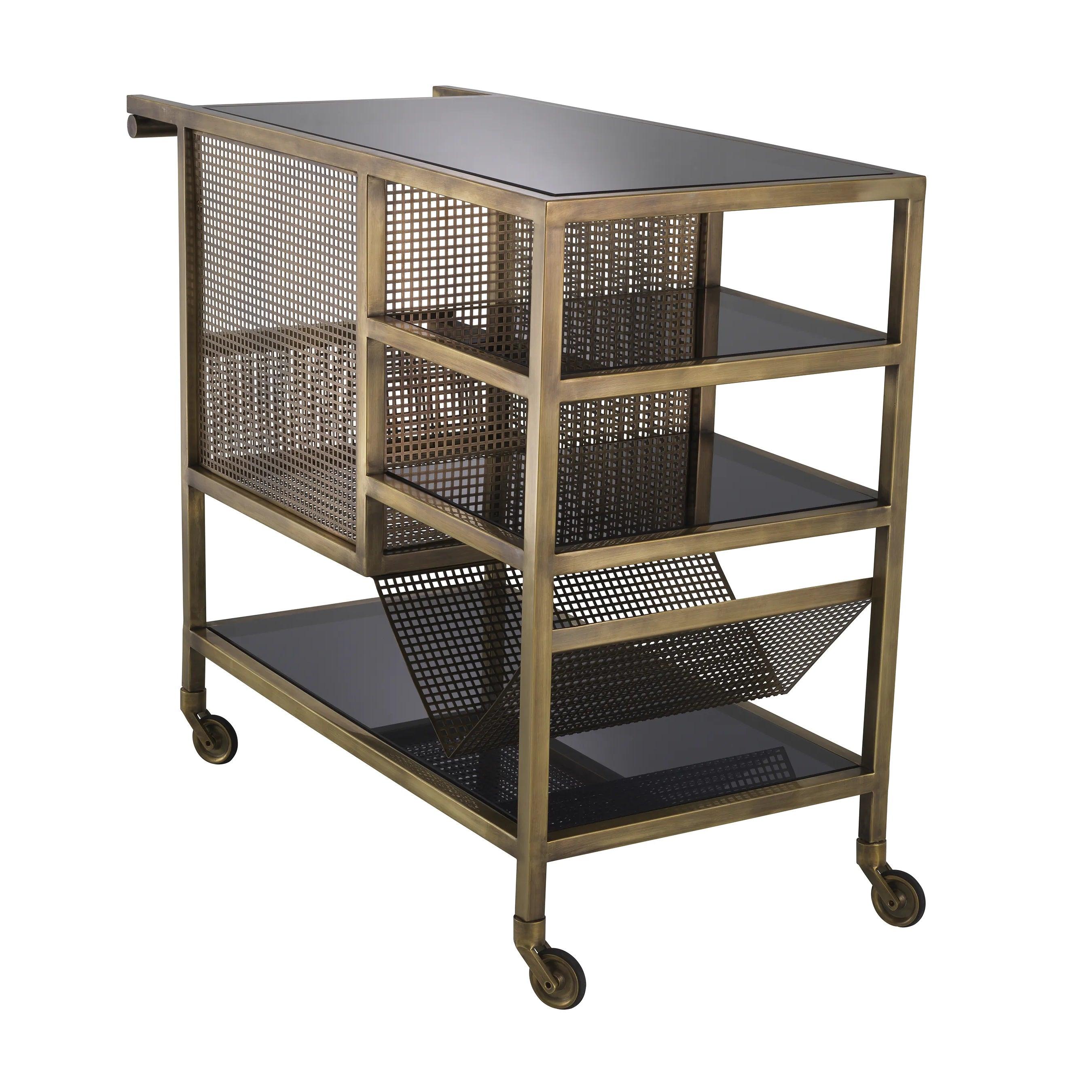 Wózek barowy STERLING czarny z mosiężnym wykończeniem Eichholtz Eye on Design