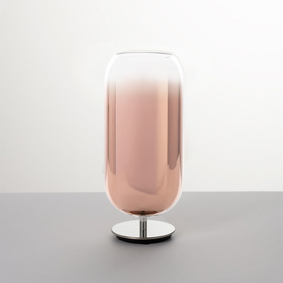 GOPLE table lamp in copper with a silver base