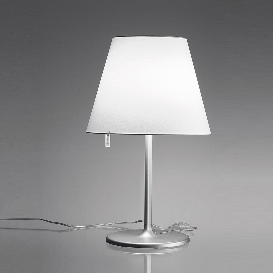 Stolná lampa MELAMPO so šedým podstavcom