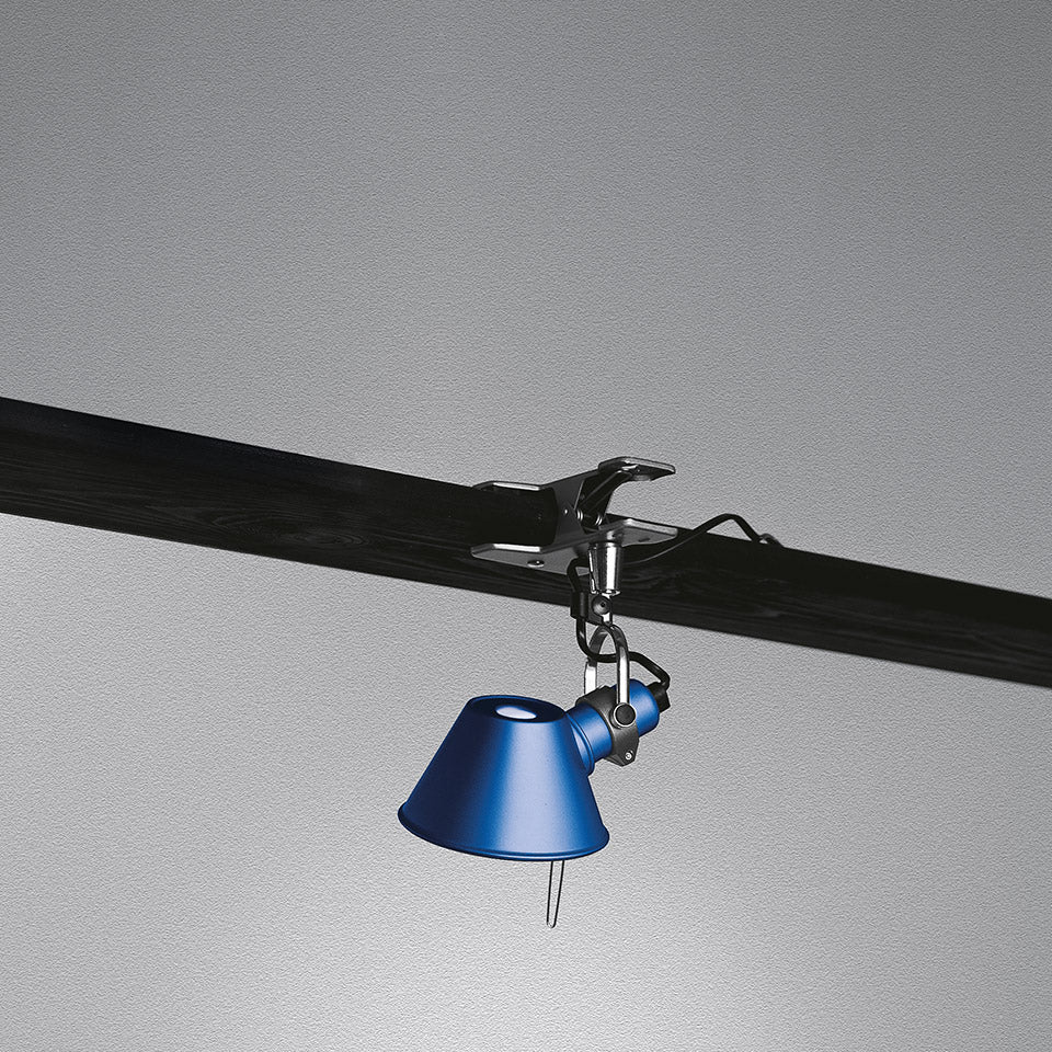 Lampa s klipom TOLOMEO PINZA MICRO modrá