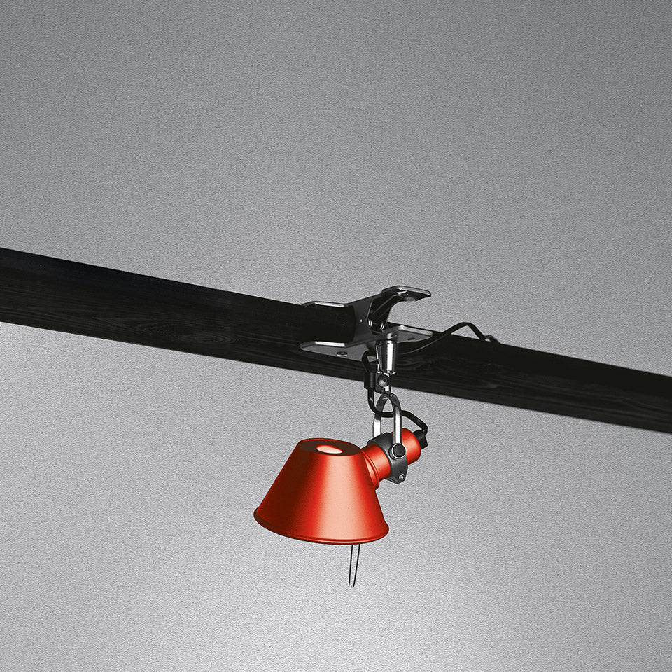 Lampa s klipom TOLOMEO PINZA MICRO červená