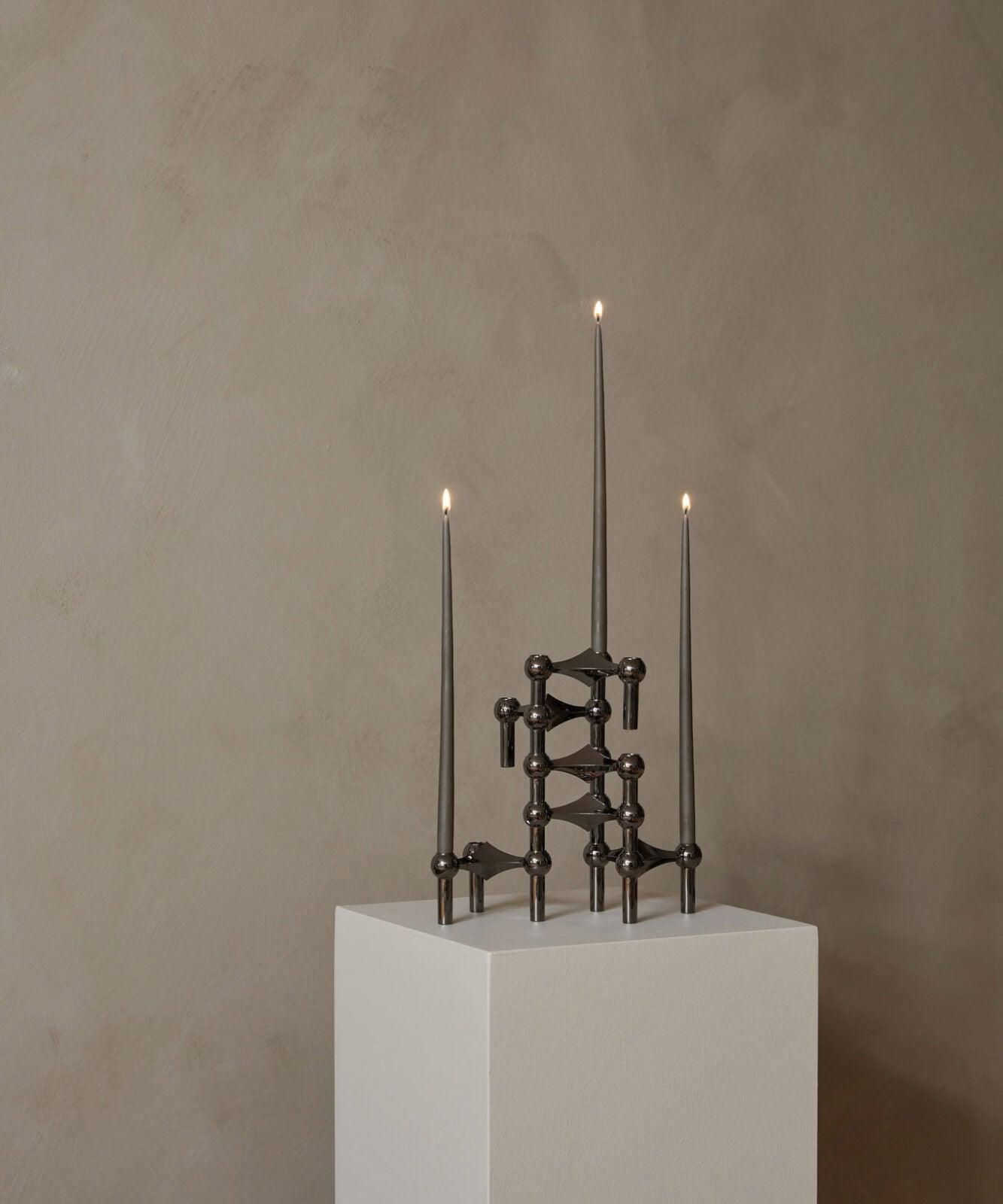 Zestaw 6 świeczek STOFF NAGEL taupe Stoff Nagel Eye on Design