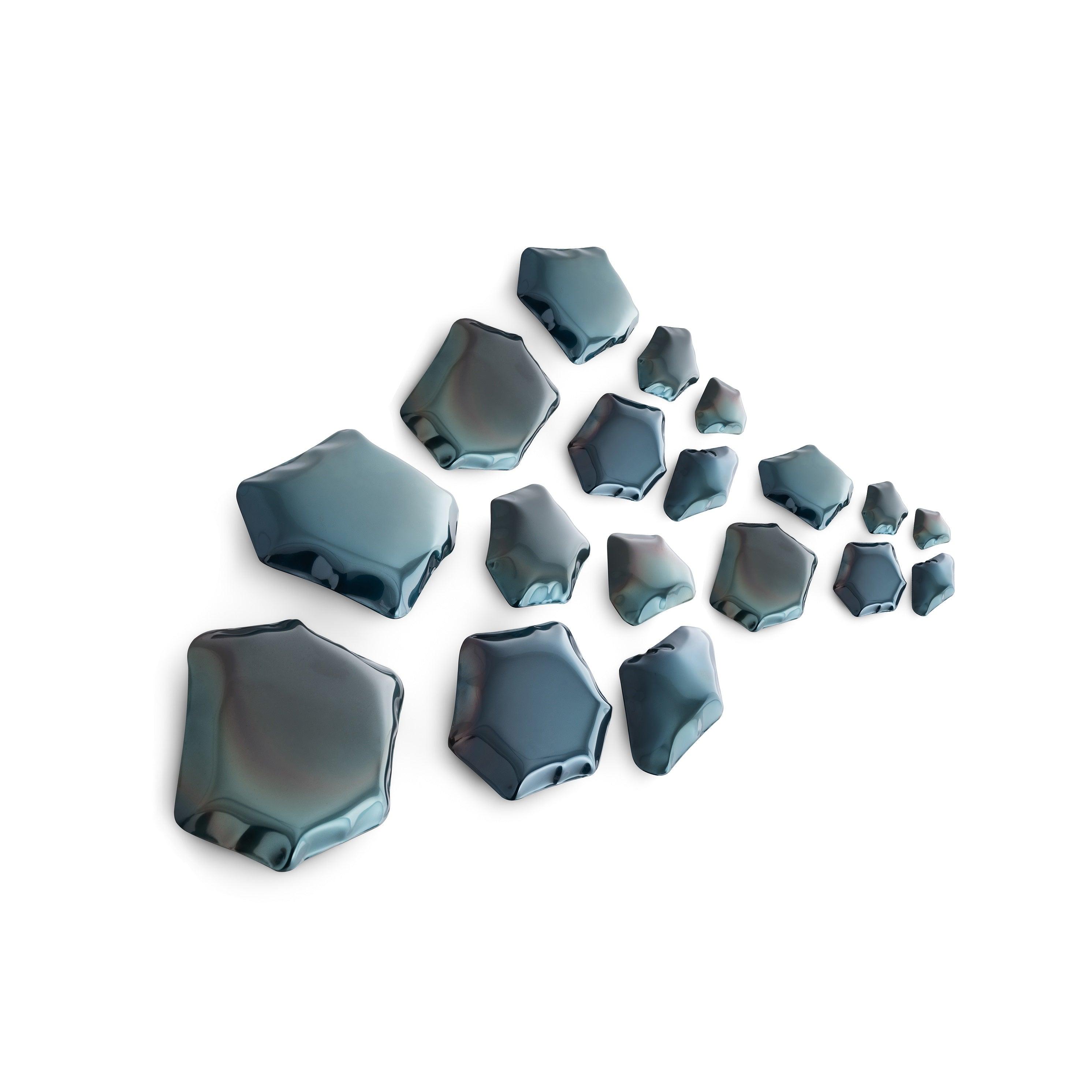 Zestaw dekoracyjnych wieszaków KAMYKI heat kosmiczny błękit Zieta Studio 18 Eye on Design