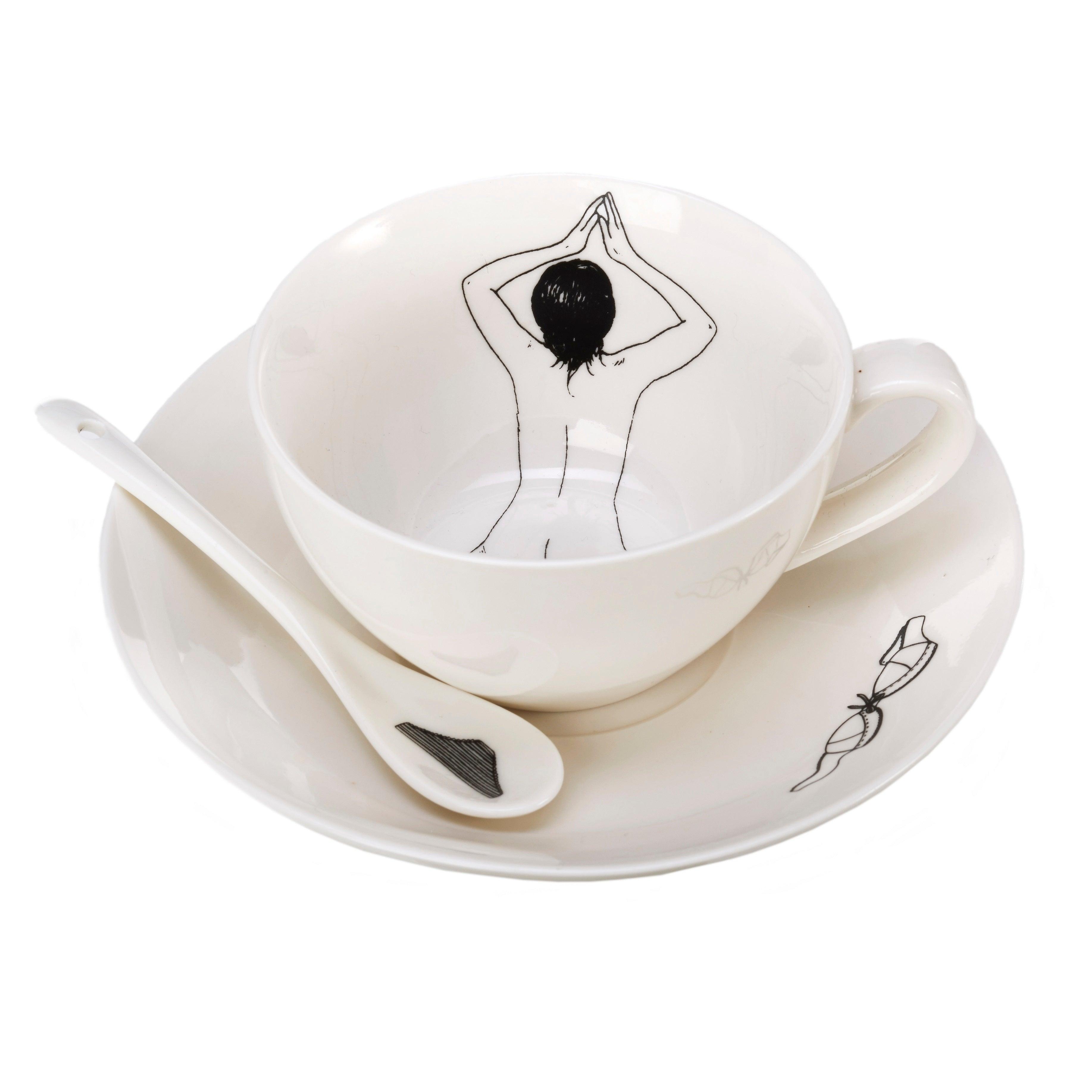 Zestaw filiżanek UNDRESSED biała porcelana Pols Potten Eye on Design