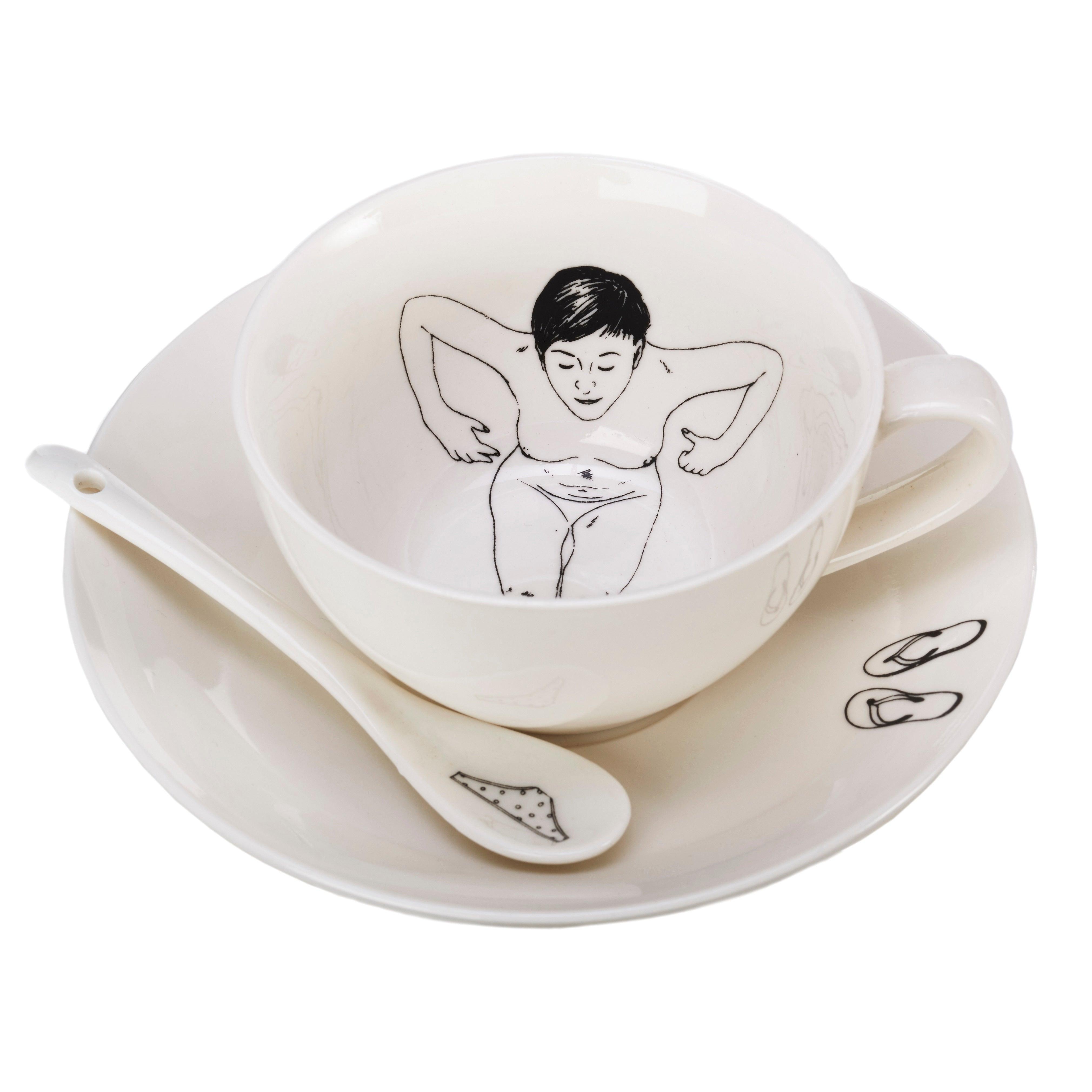 Zestaw filiżanek UNDRESSED biała porcelana Pols Potten Eye on Design