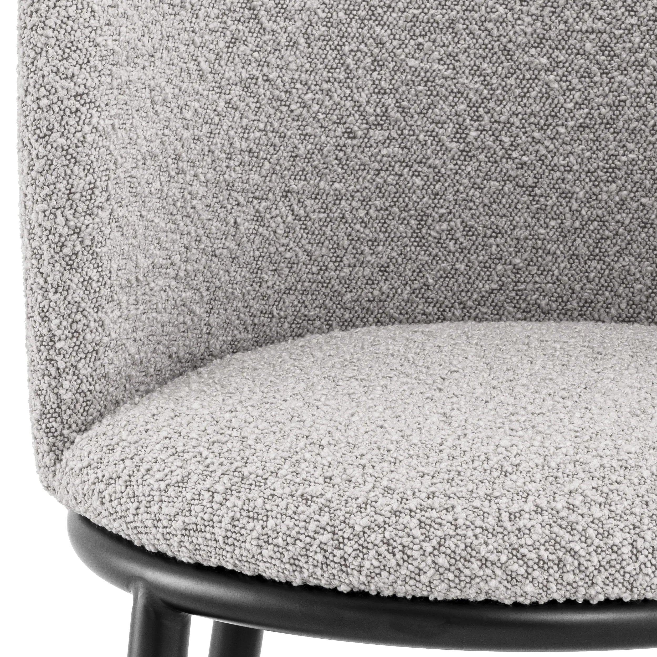 Zestaw krzeseł w tkaninie boucle FILMORE szary Eichholtz Eye on Design