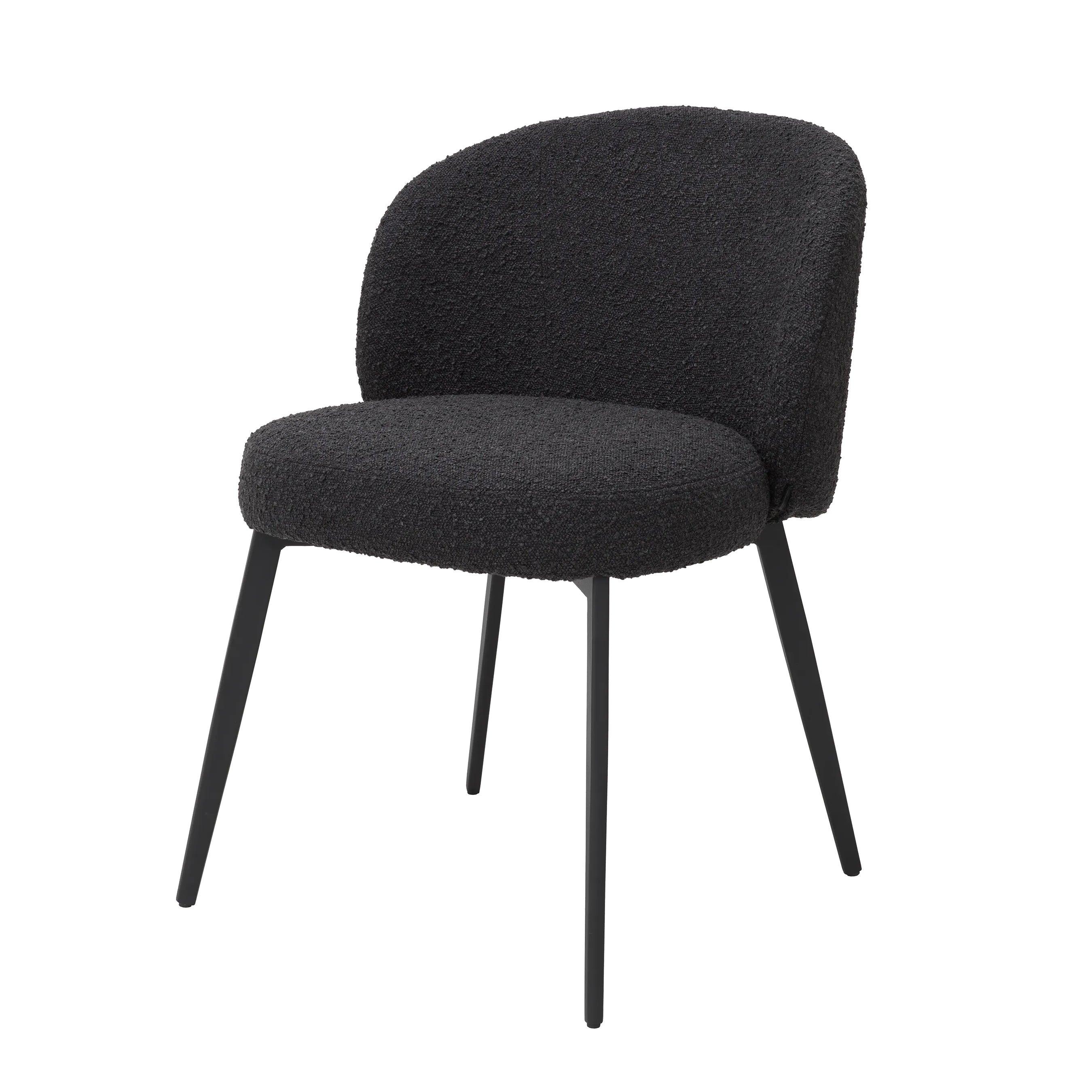 Zestaw krzeseł w tkaninie boucle LLOYD czarny Eichholtz Eye on Design