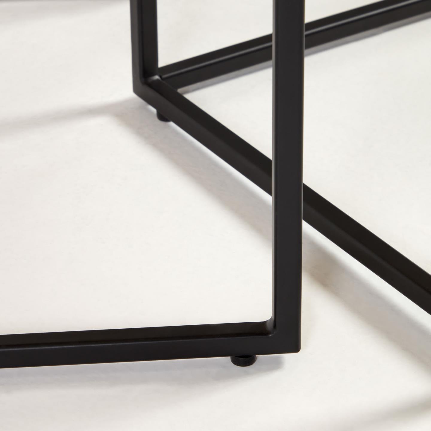 Zestaw kwadratowych stolików bocznych YOANA fornir dębowy z czarną podstawą La Forma Eye on Design