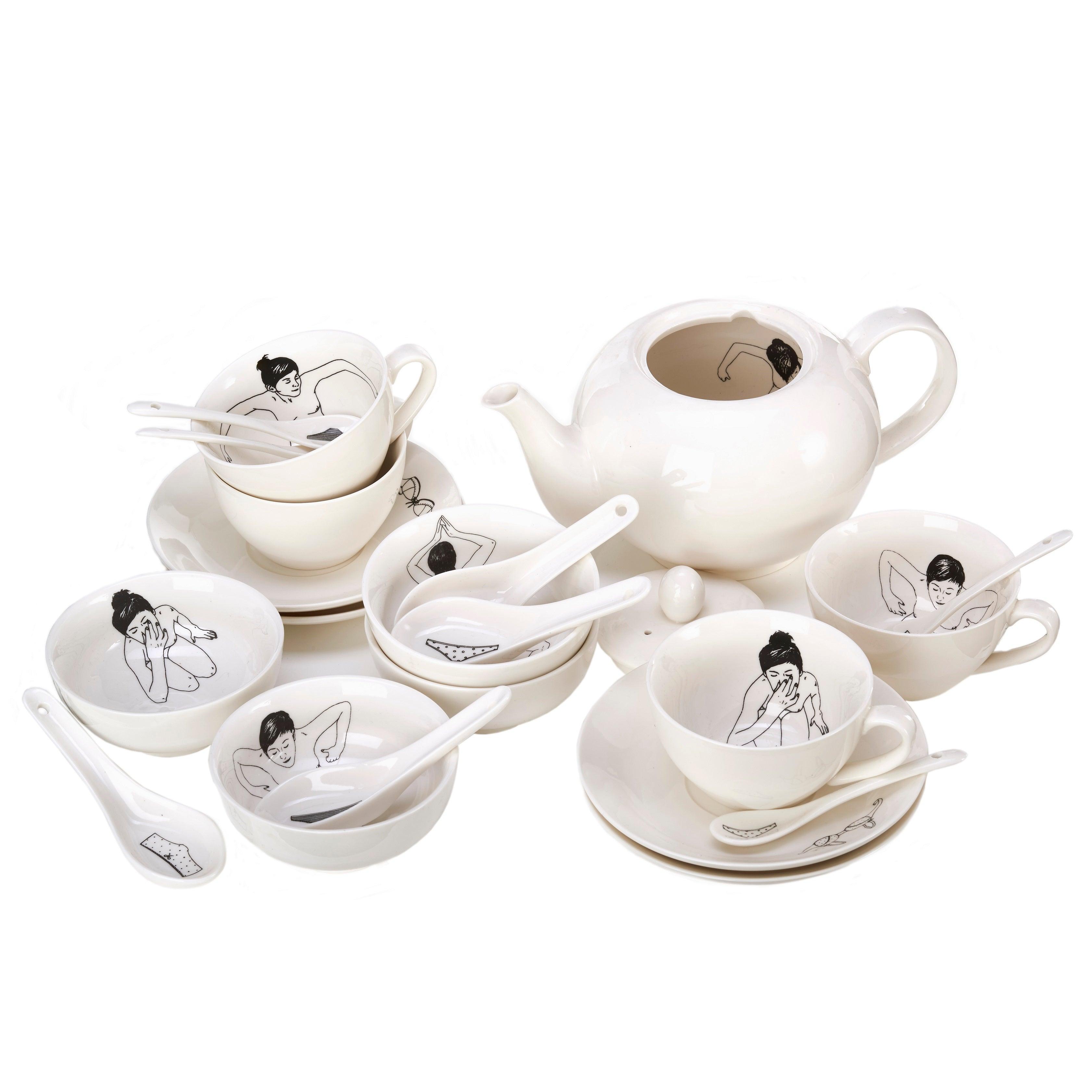 Zestaw misek UNDRESSED biała porcelana Pols Potten Eye on Design