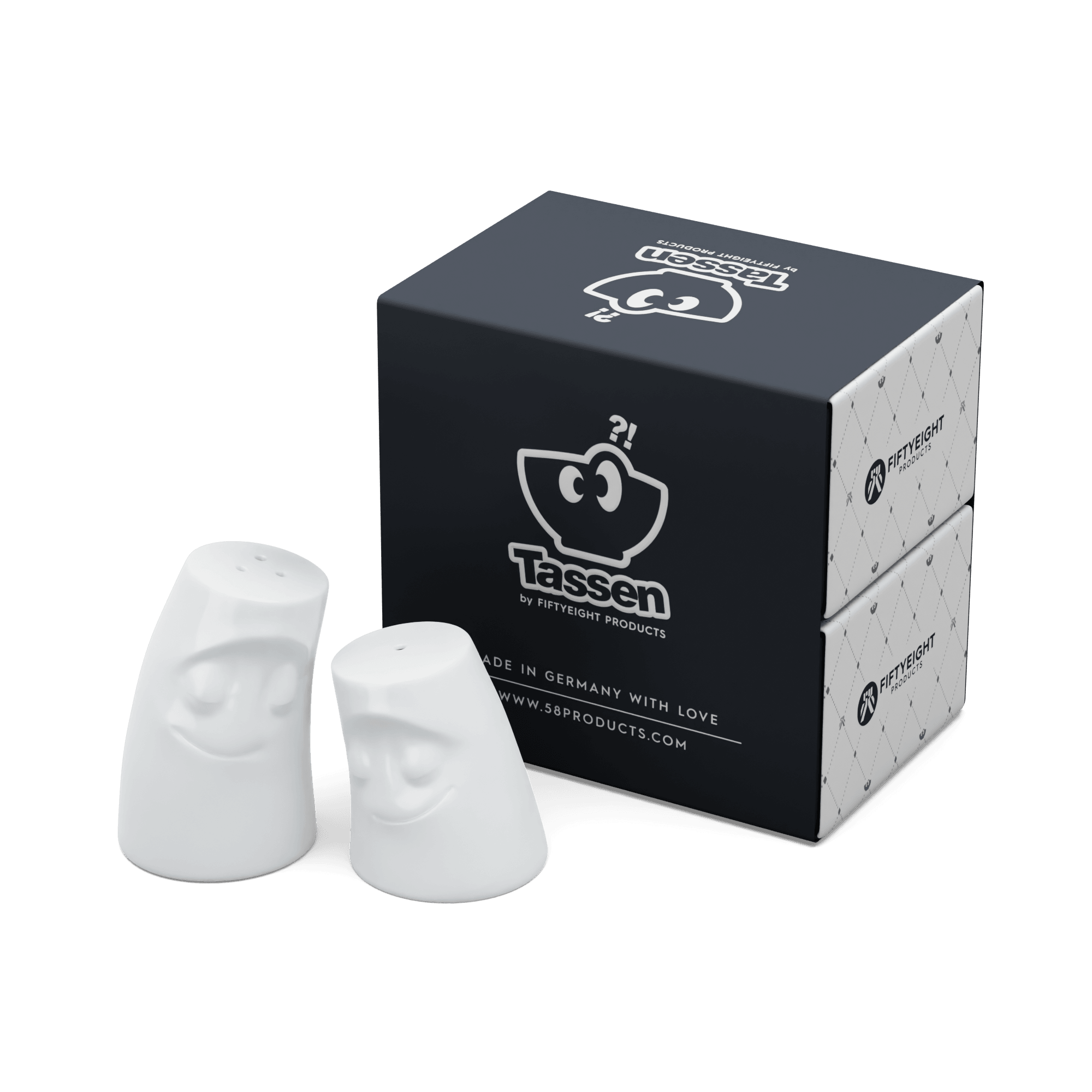 Zestaw solniczka i pieprzniczka CUDDLY & COZY biały 58products Eye on Design