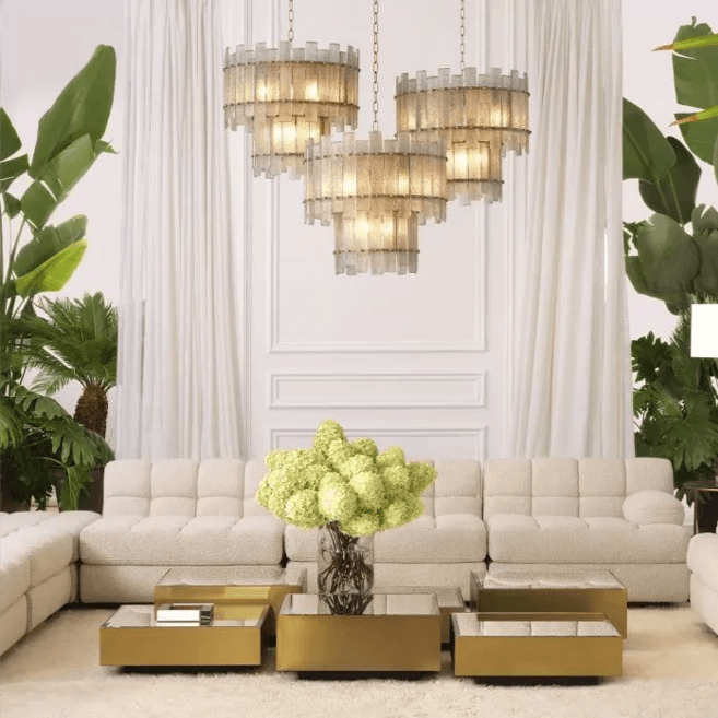 Zestaw stolików kawowych ESPOSITO mosiężny z lustrzanym blatem Eichholtz Eye on Design