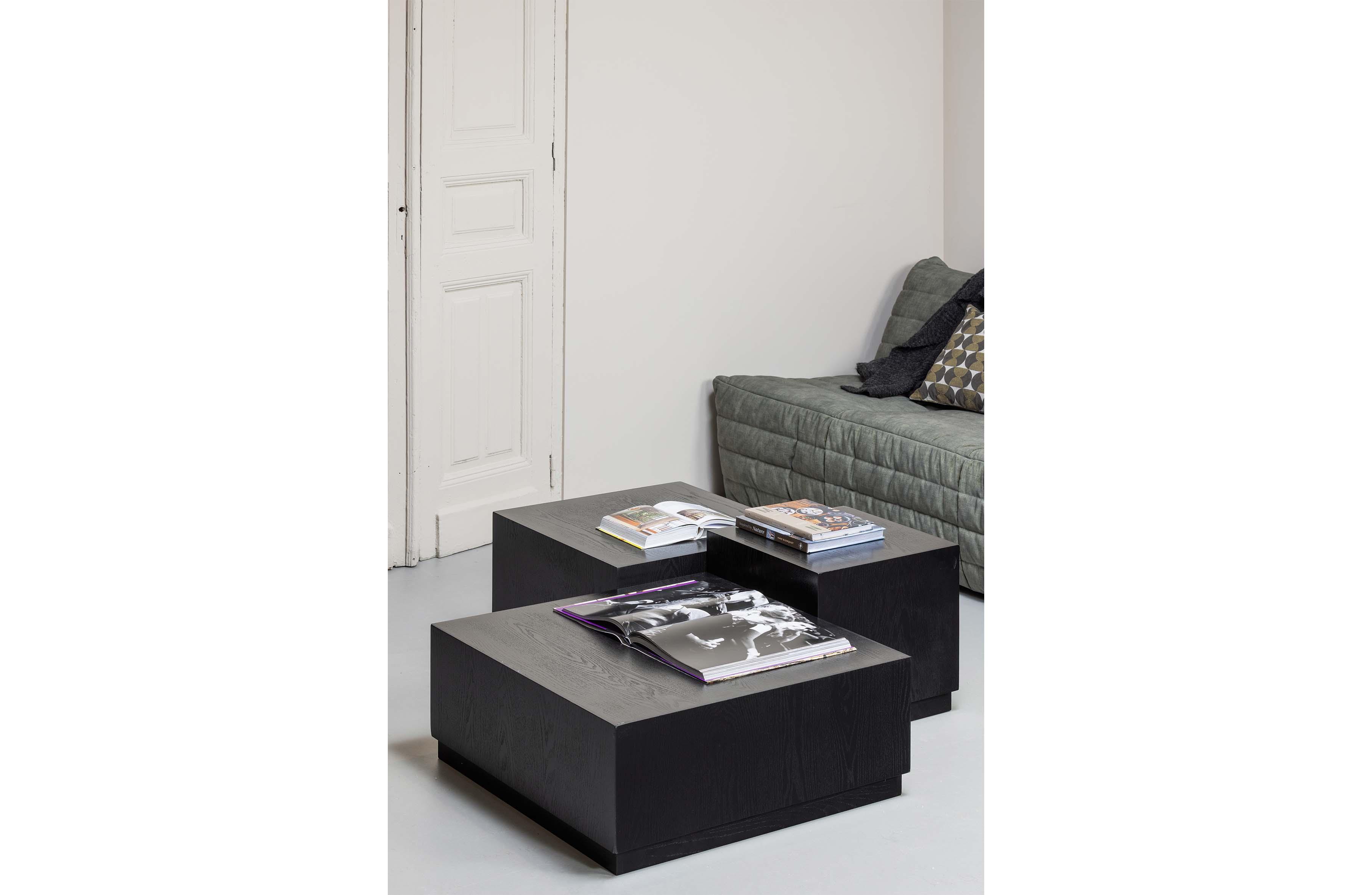 Zestaw stolików kawowych PIM czarne drewno Woood Exclusive Eye on Design