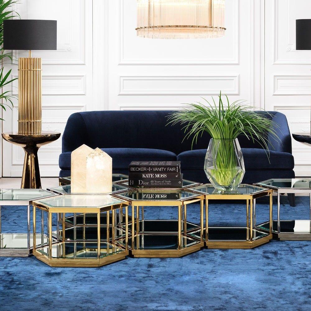 Zestaw stolików kawowych SAX złoty Eichholtz Eye on Design