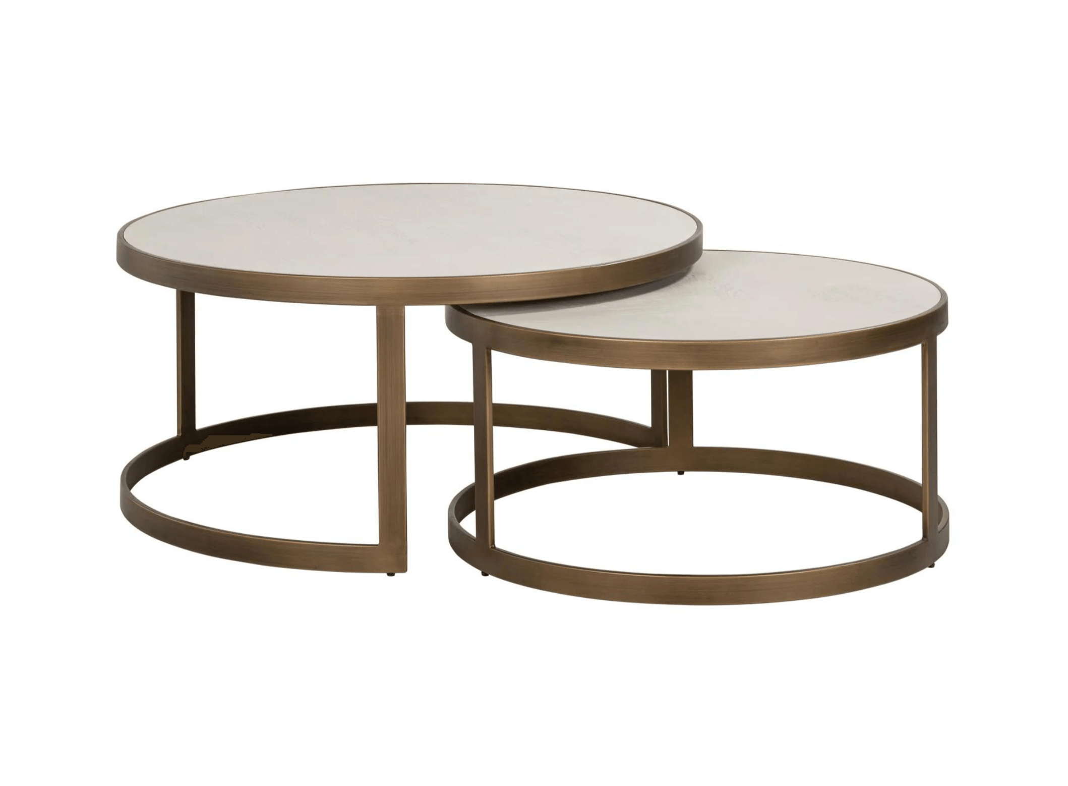 Zestaw stolików kawowych WHITEBONE mosiężny Richmond Interiors Eye on Design