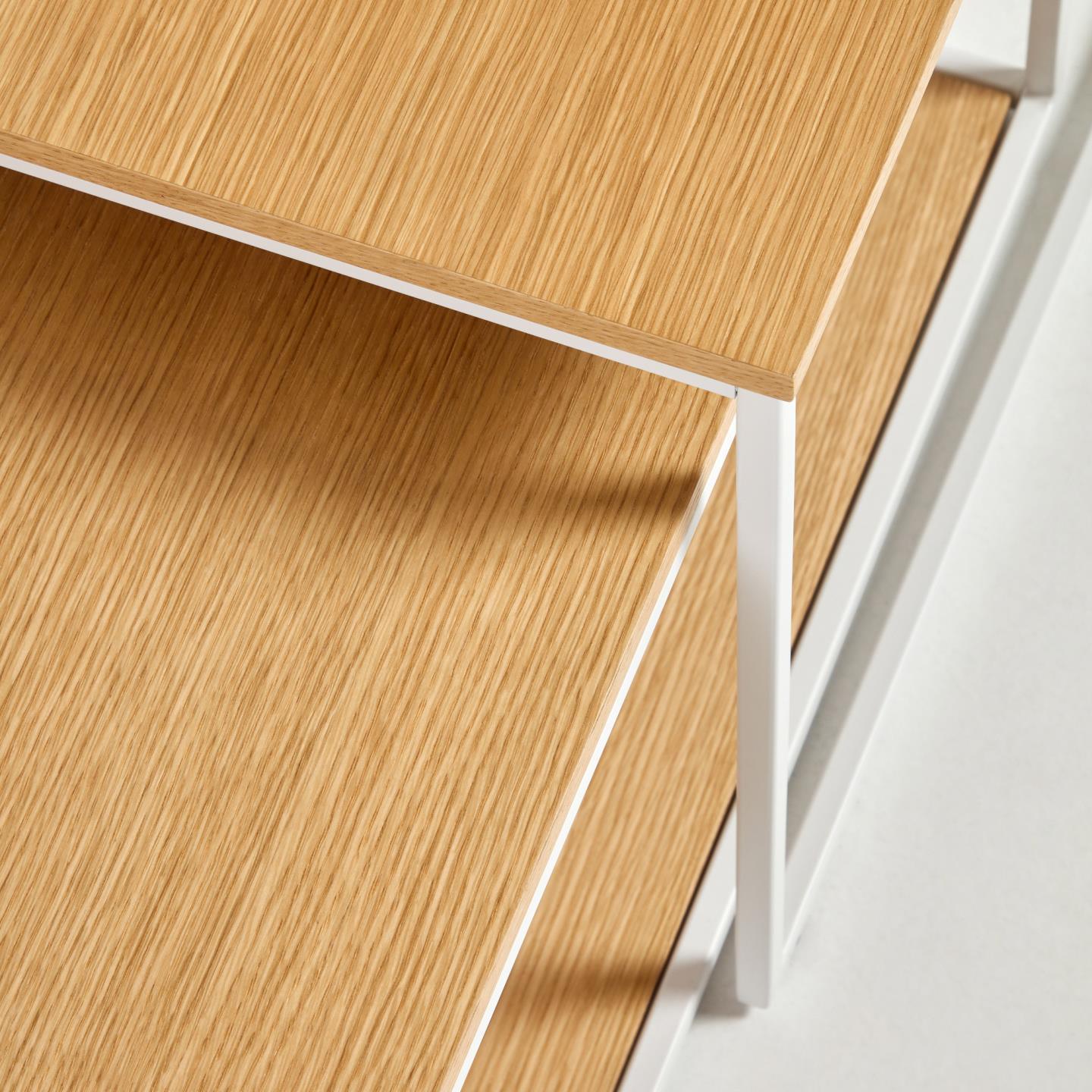 Zestaw stolików kawowych YOANA fornir dębowy z białą ramą La Forma Eye on Design