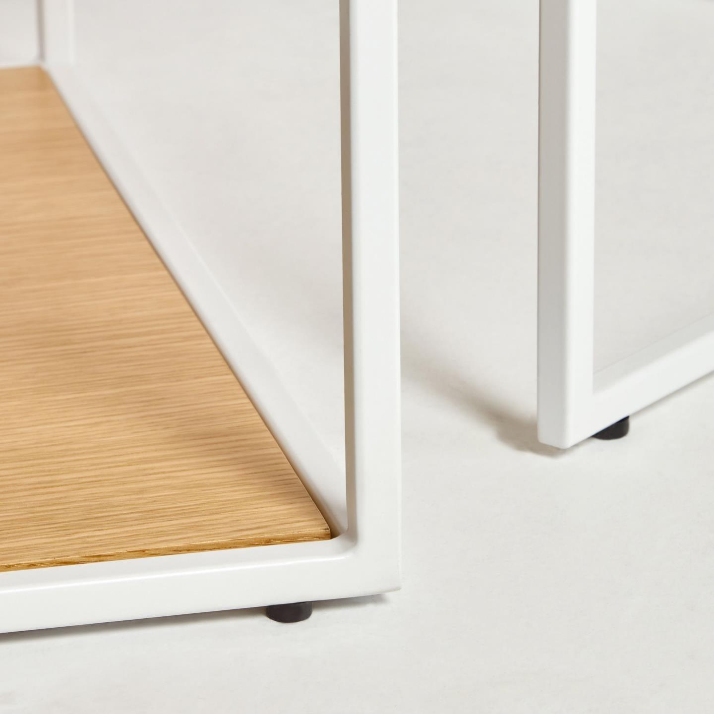 Zestaw stolików kawowych YOANA fornir dębowy z białą ramą La Forma Eye on Design