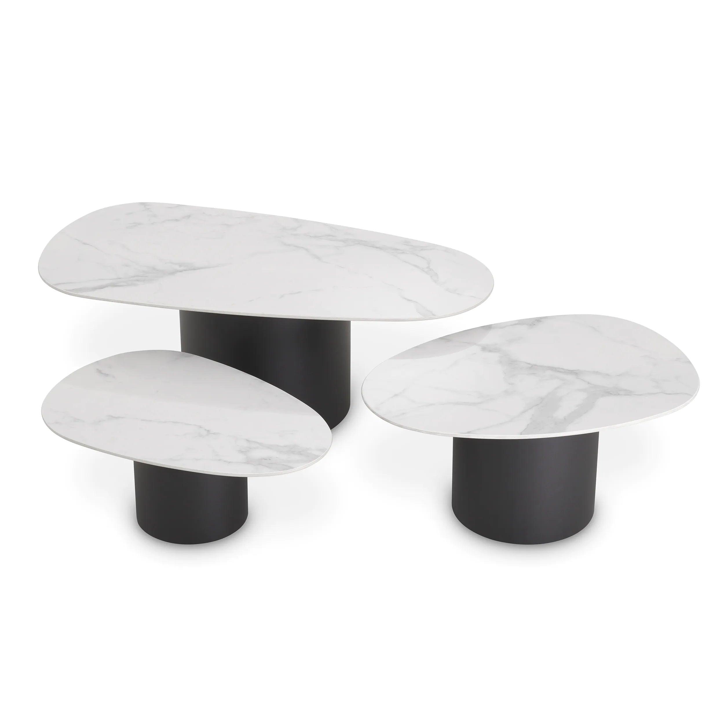 Zestaw stolików kawowych ZANE biały Eichholtz Eye on Design