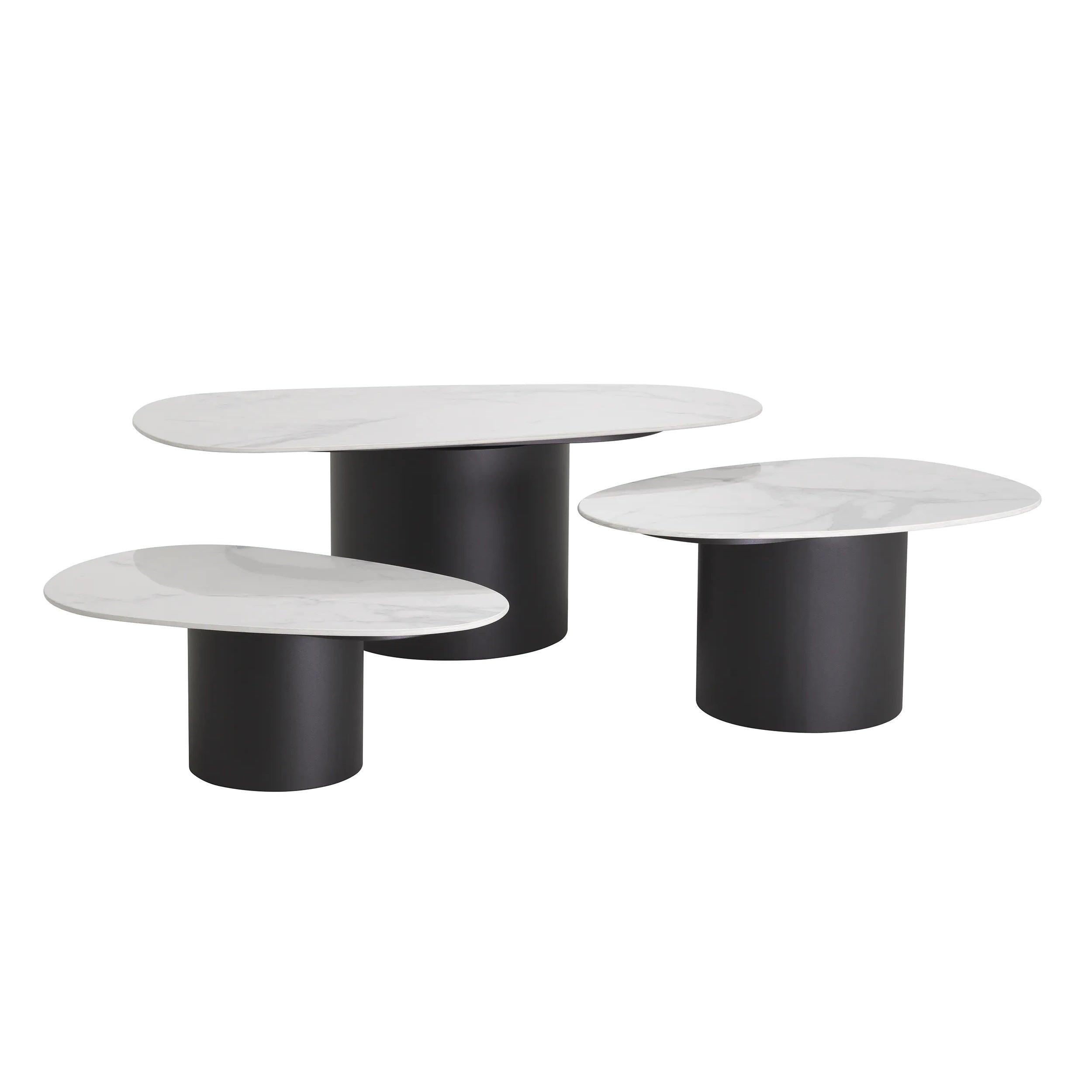 Zestaw stolików kawowych ZANE biały Eichholtz Eye on Design