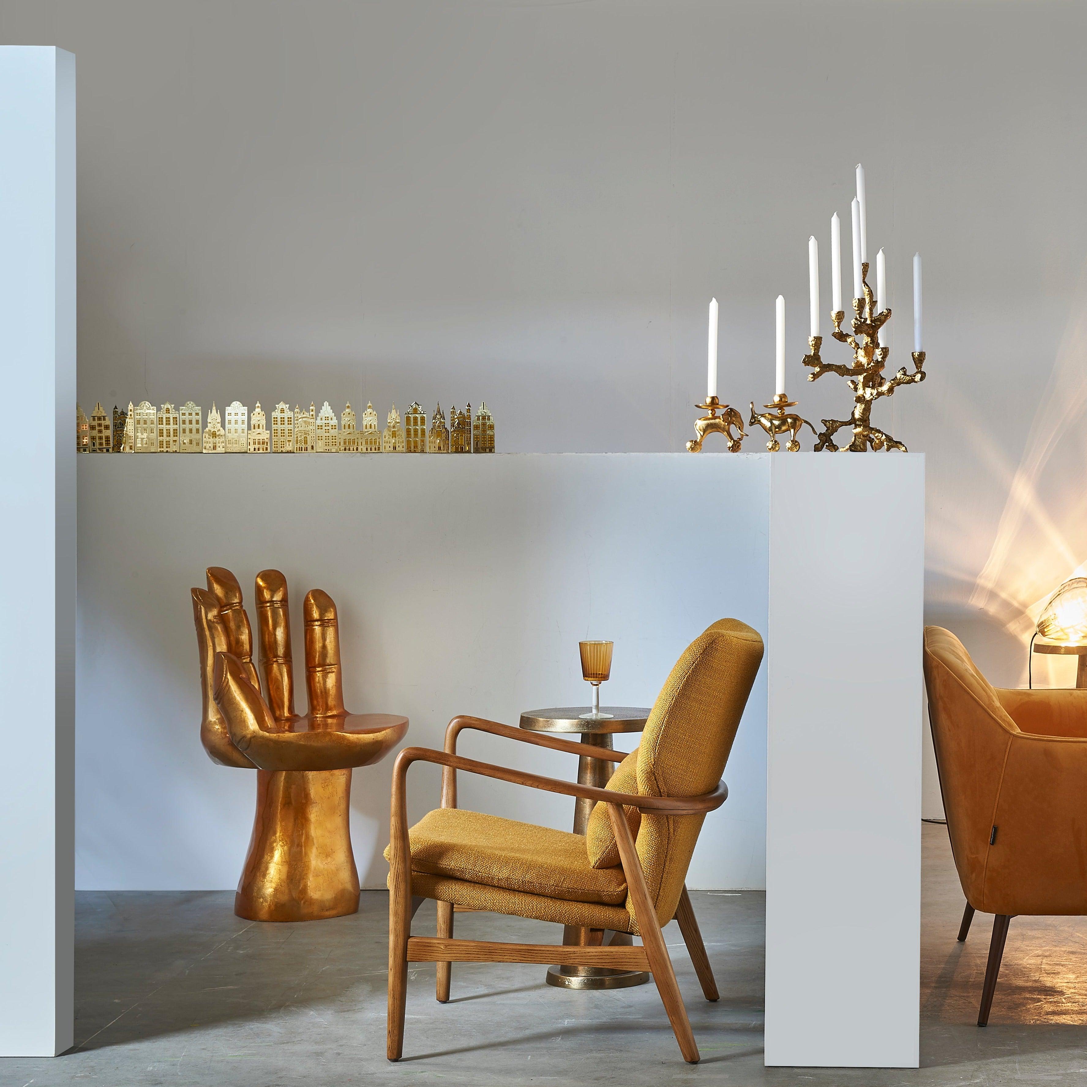 Zestaw świeczników WAXINELIGHT CANALHOUSES złoty Pols Potten Eye on Design