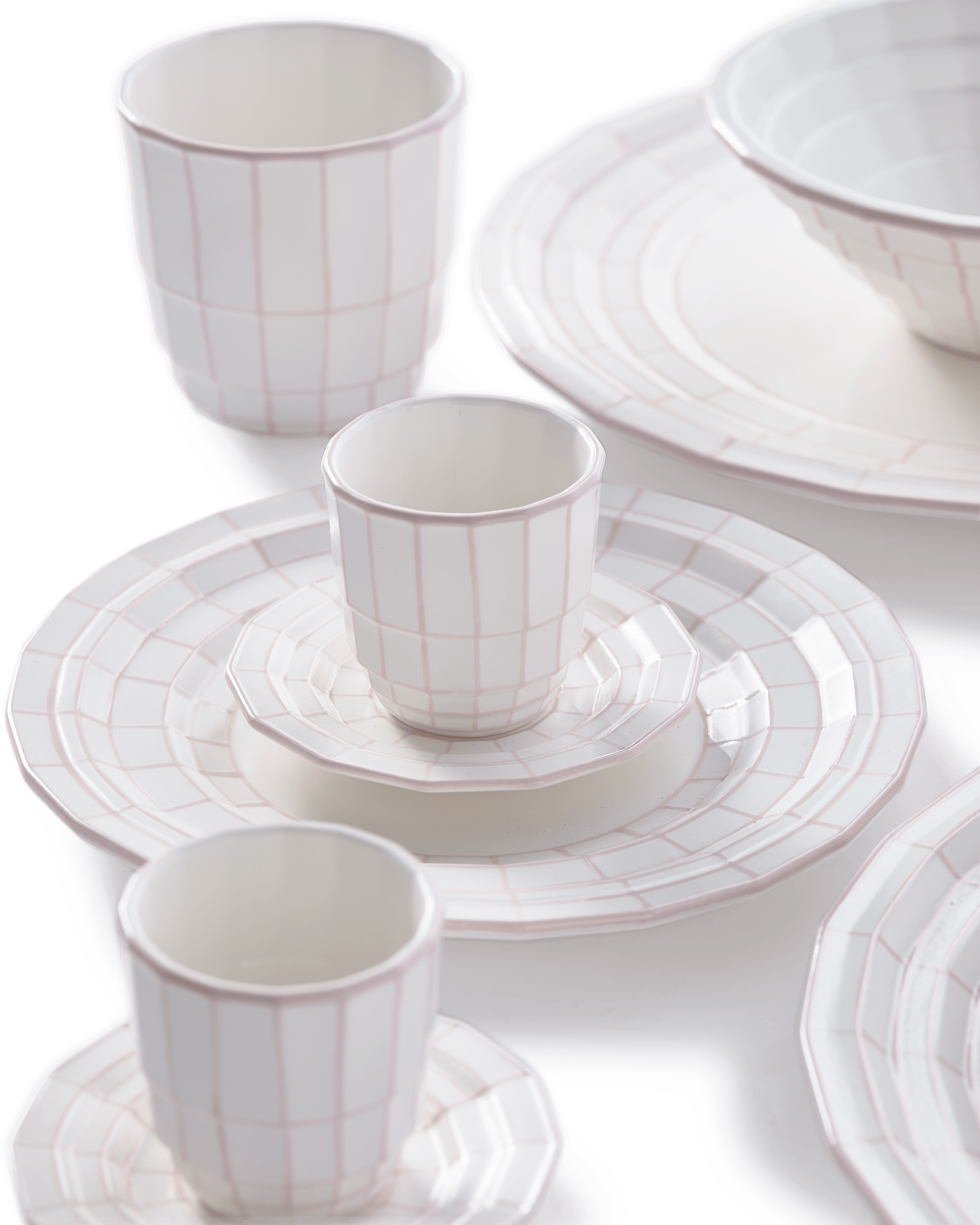 Zestaw talerzy DIGI jasnoróżowy Pols Potten Eye on Design