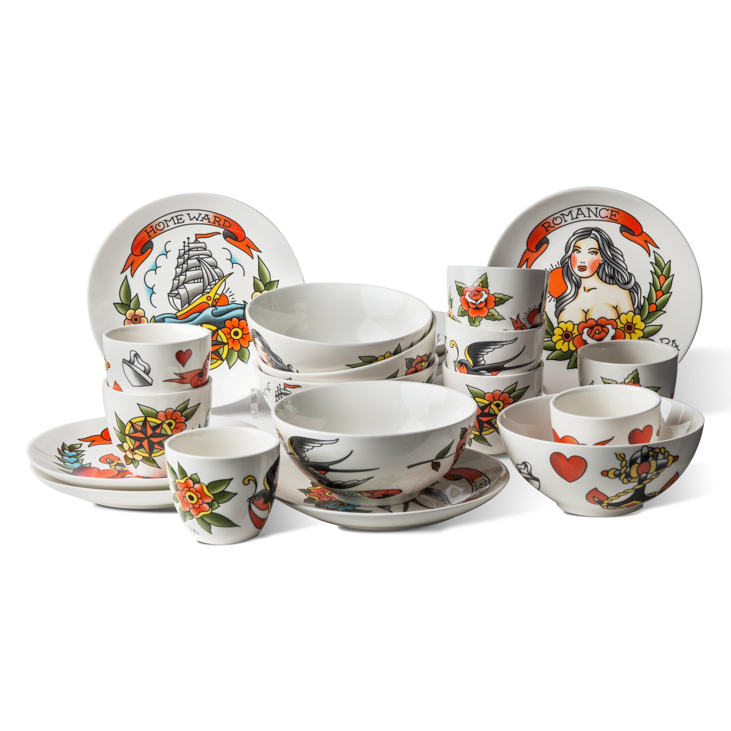 Zestaw talerzy TATTOO biały Pols Potten Eye on Design