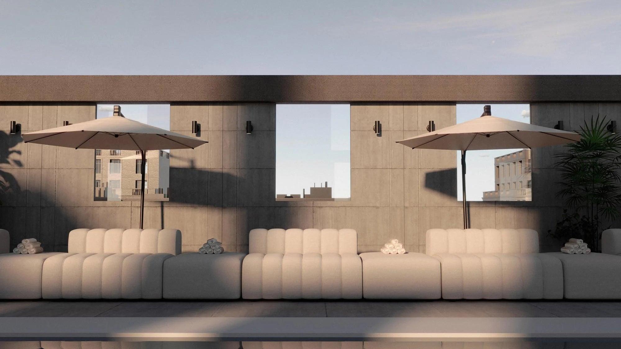 Zestaw wypoczynkowy modułowy zewnętrzny STUDIO piaskowy NORR11 Eye on Design