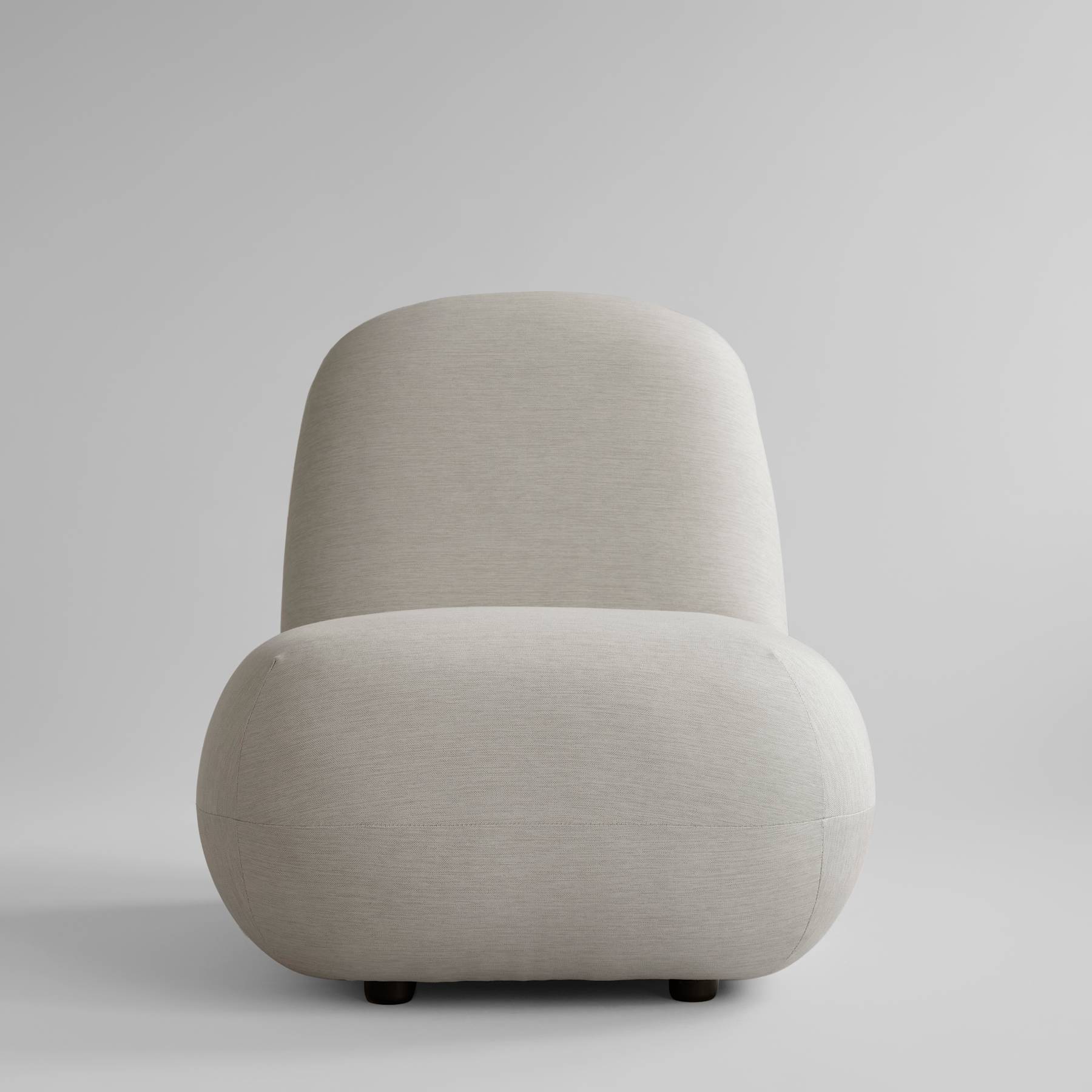 TOE FLAT armless armchair warm gray