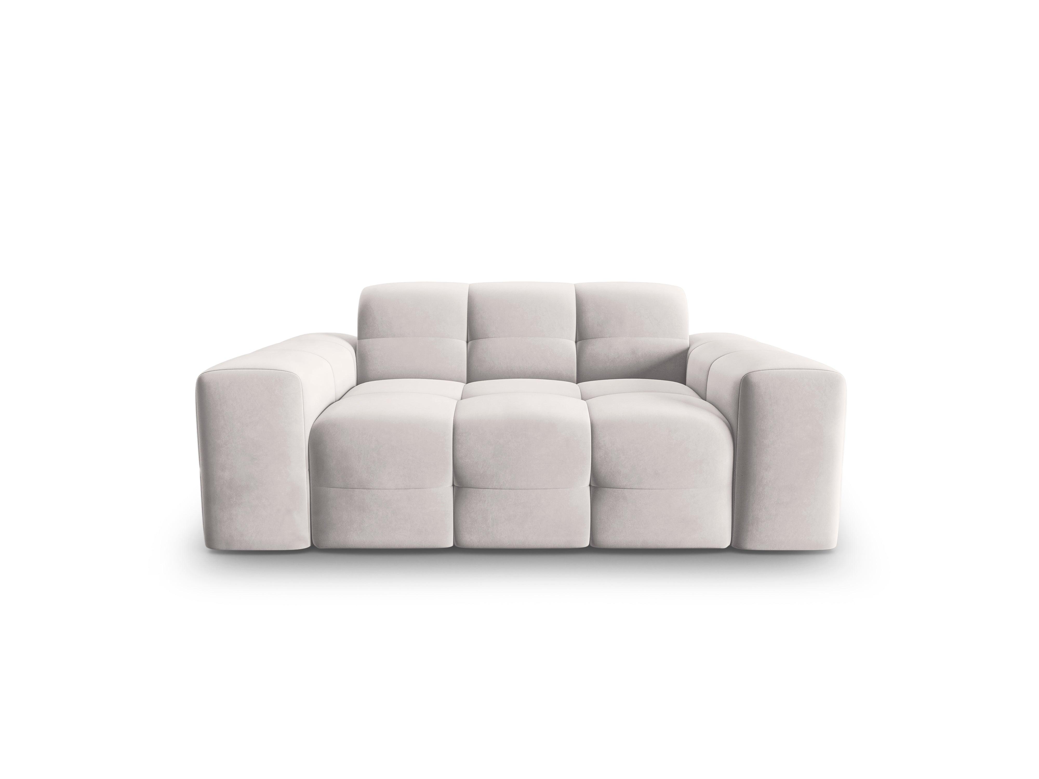 Sofa aksamitna 2-osobowa KENDAL jasnoszary Micadoni Eye on Design