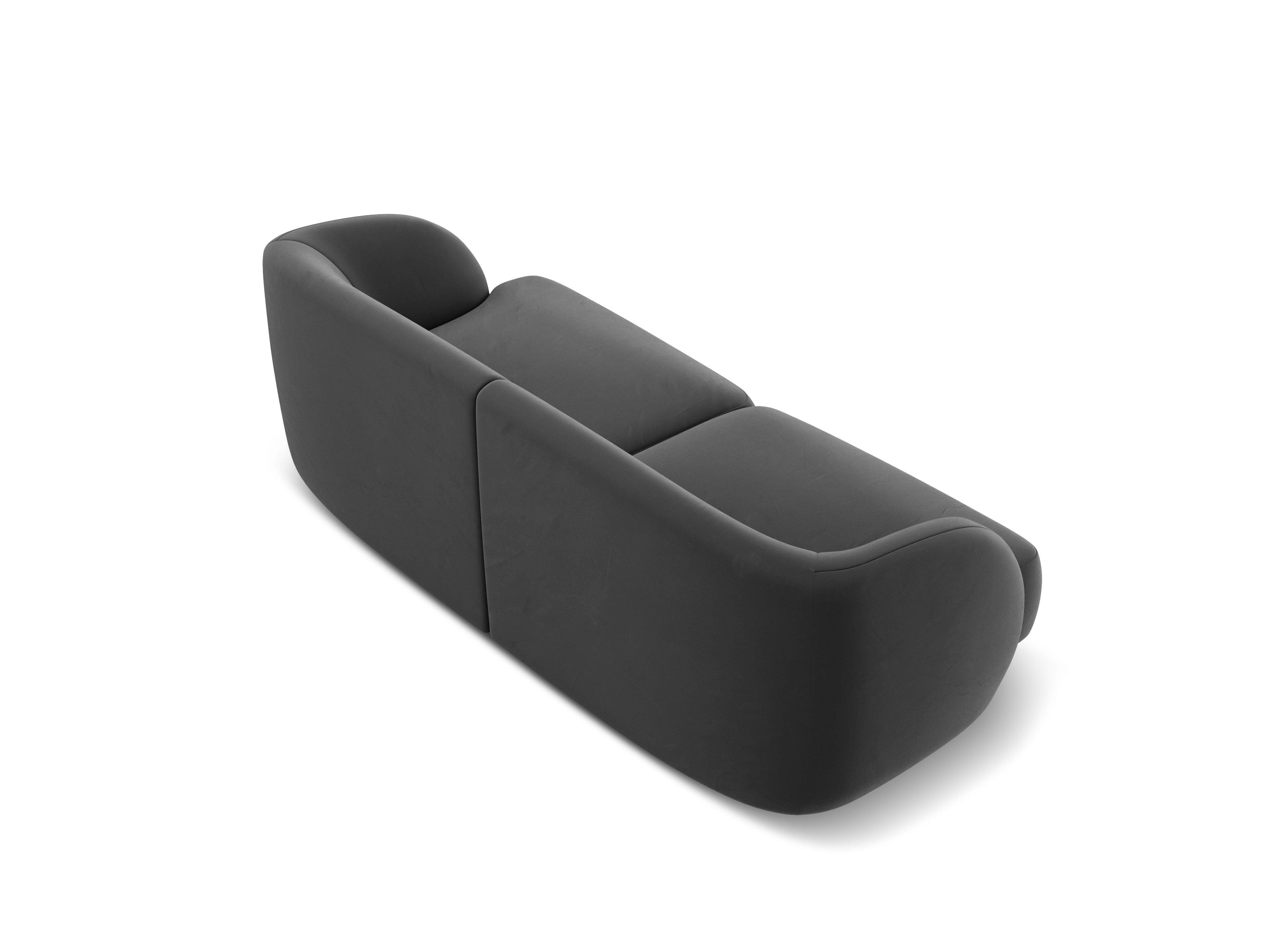 Sofa aksamitna 2-osobowa MILEY ciemnoszary Micadoni Eye on Design