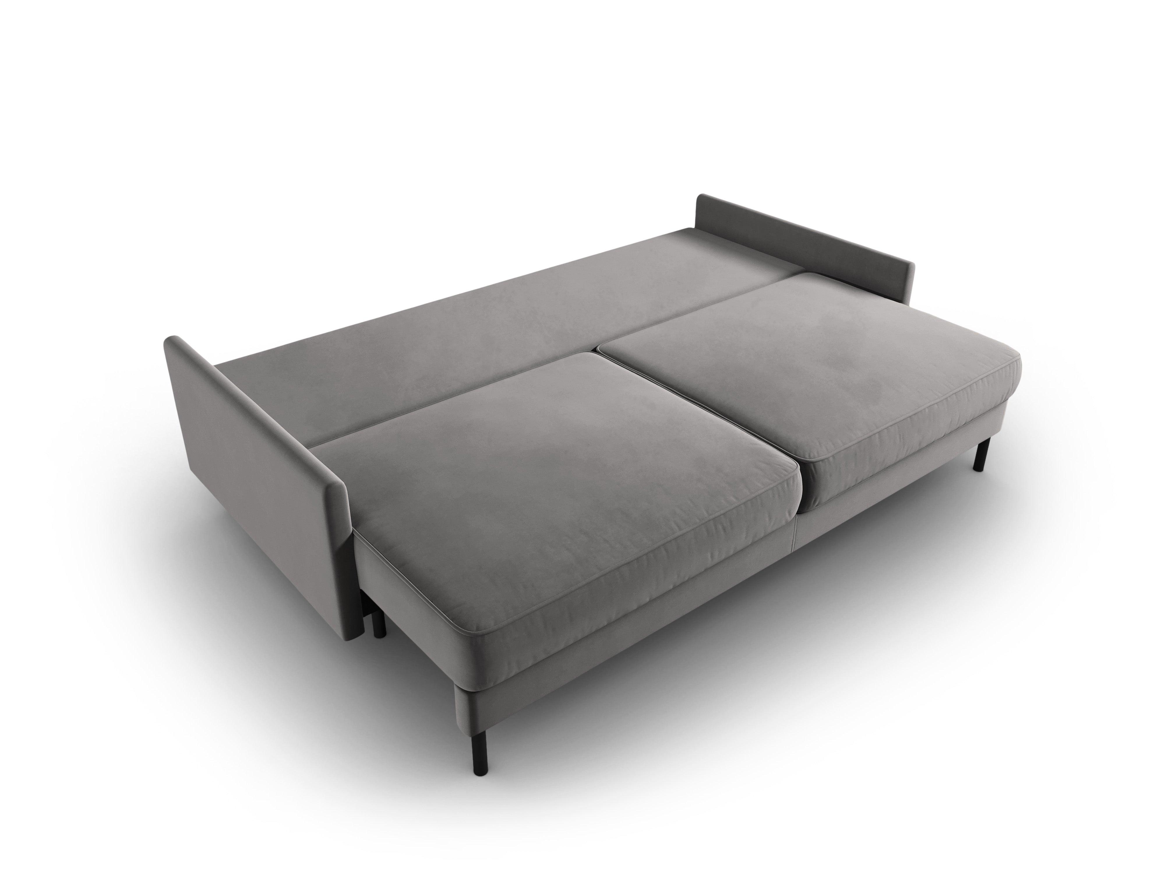 Sofa aksamitna z funkcją spania SCOTT jasnoszary Micadoni Eye on Design