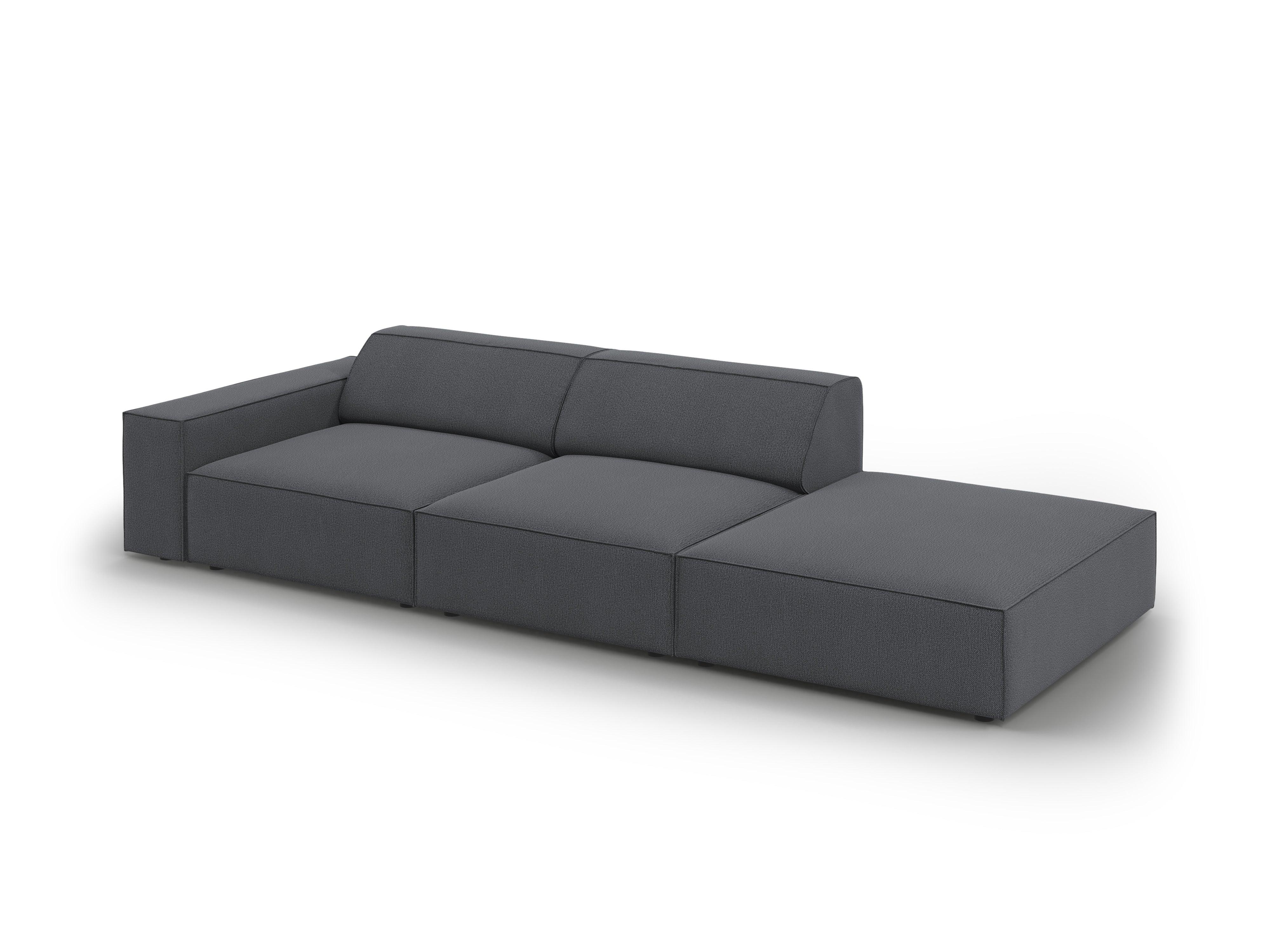 Sofa prawostronna 3-osobowa JODIE ciemnoszary Micadoni Eye on Design