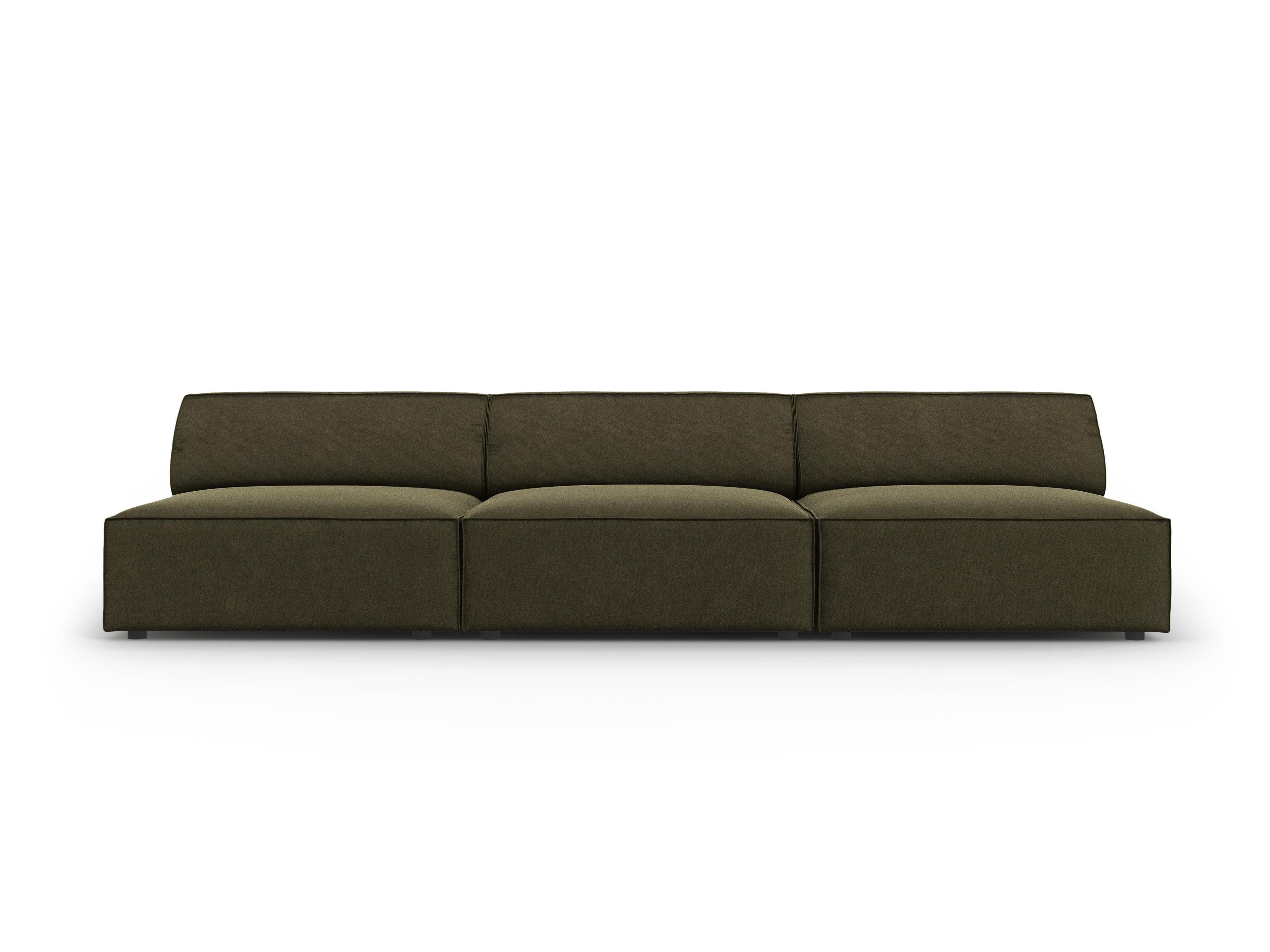 Sofa aksamitna 3-osobowa otwarta JODIE zielony Micadoni Eye on Design