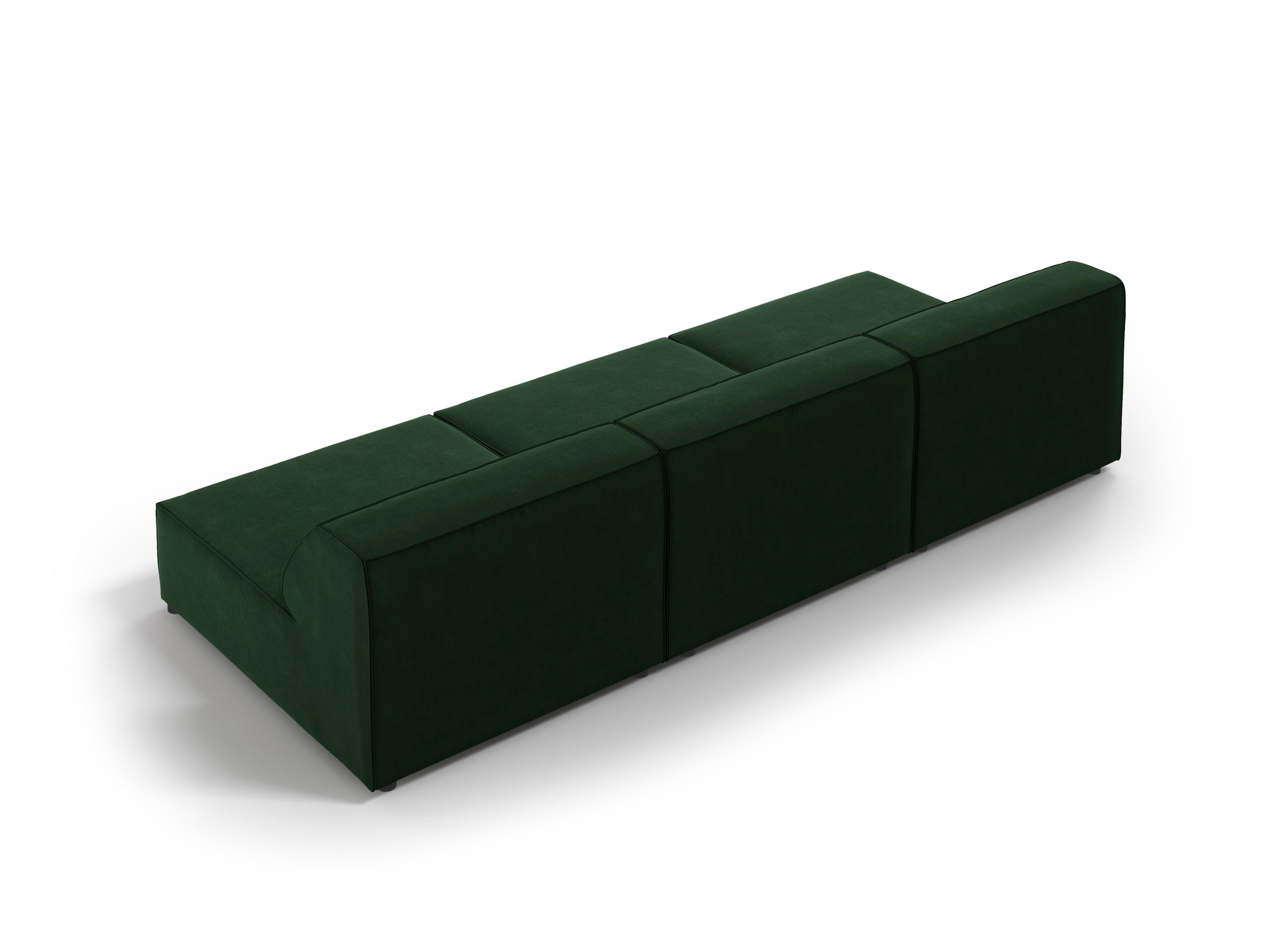 Sofa aksamitna 3-osobowa otwarta JODIE butelkowa zieleń Micadoni Eye on Design
